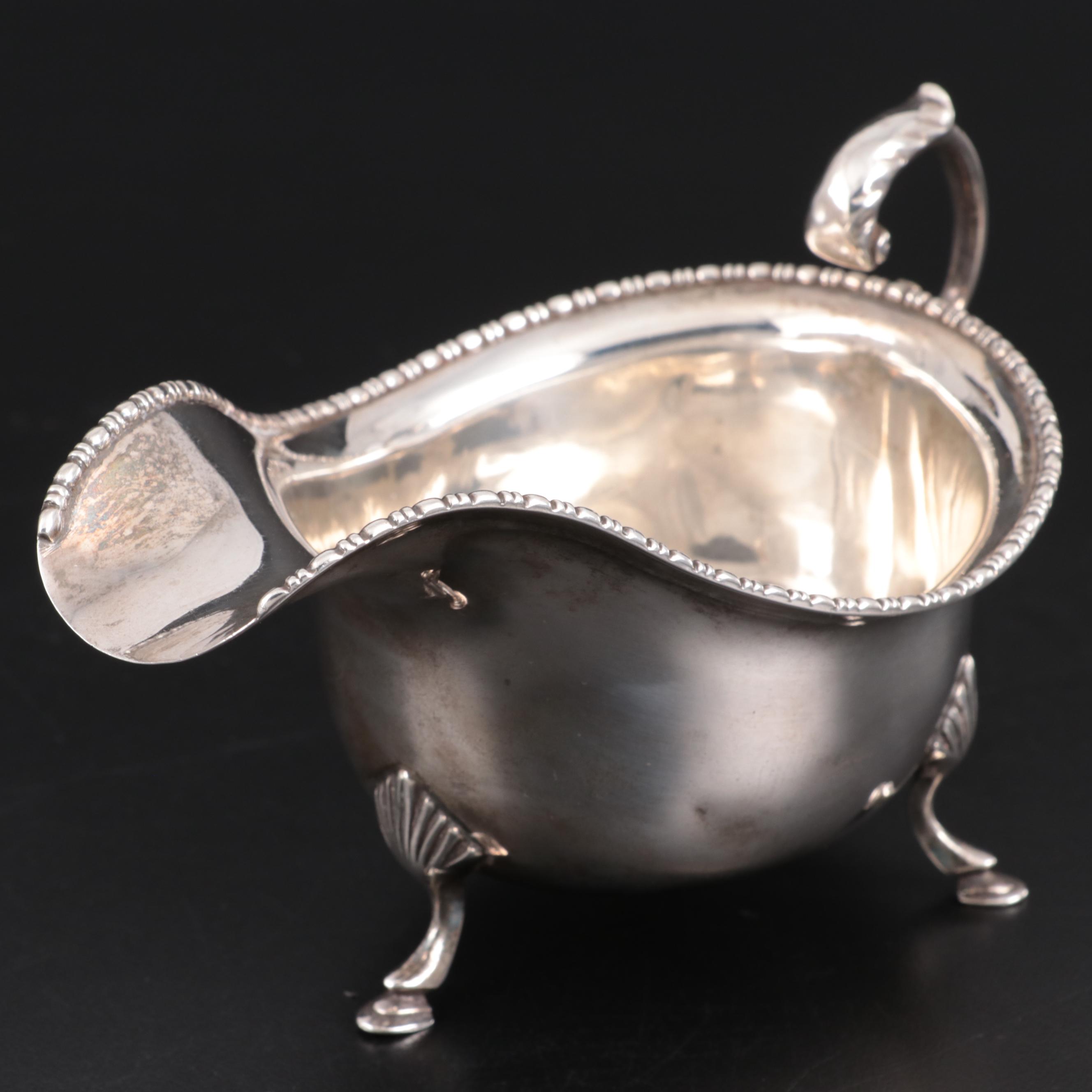 Israel Freeman & Son of England Sterling Silver Gravy Boat, 1930s