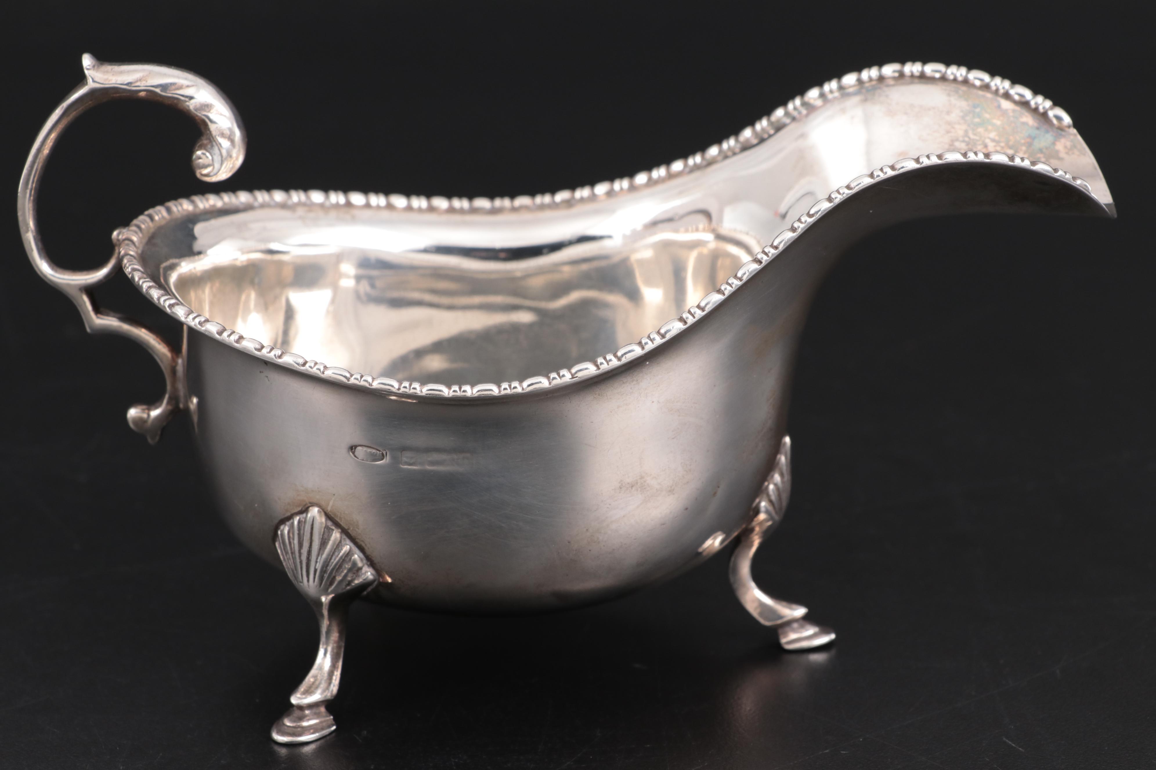 Israel Freeman & Son of England Sterling Silver Gravy Boat, 1930s
