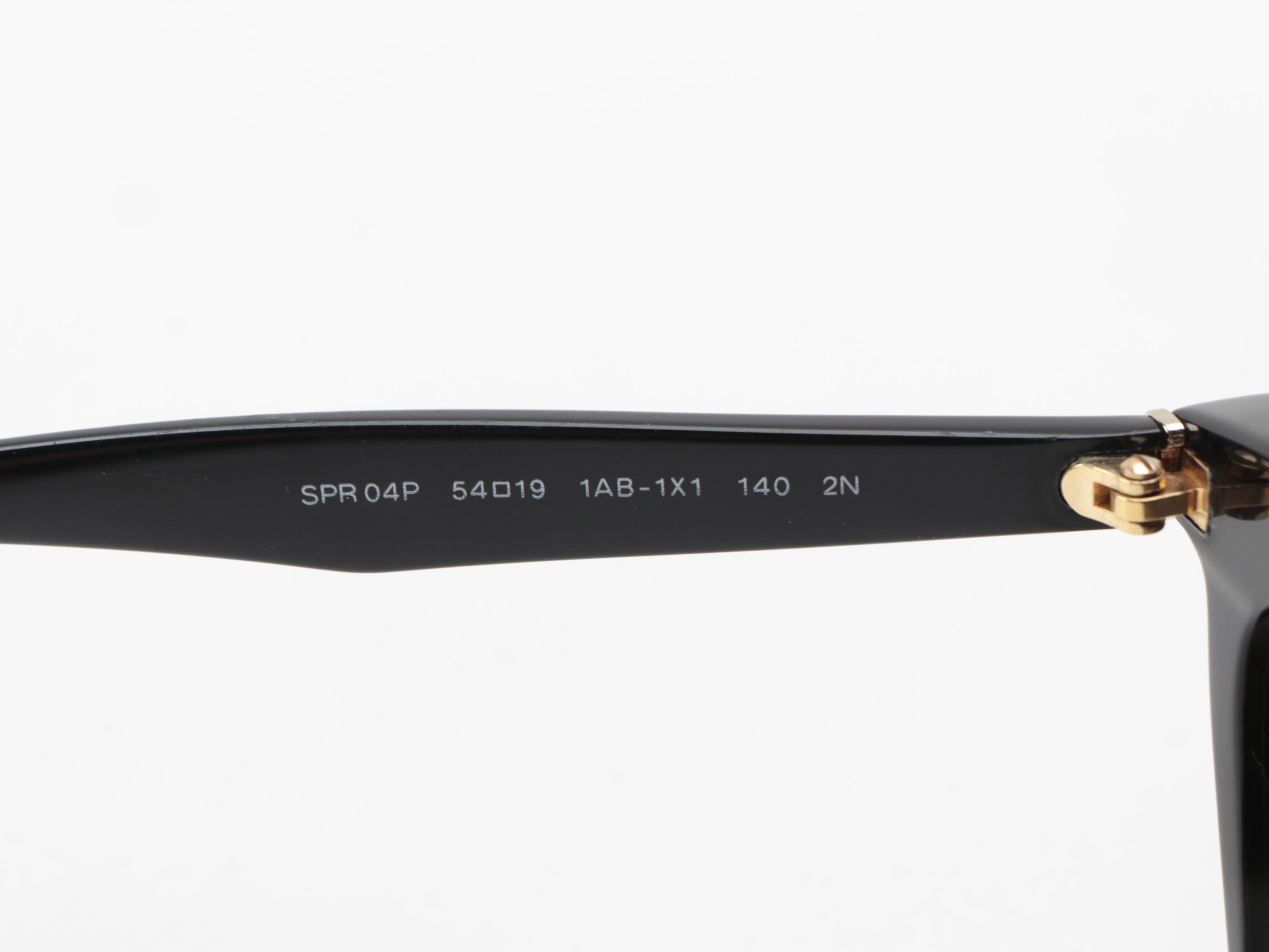 Prada SPR04P Black and Crystal Modified Cat Eye Sunglasses