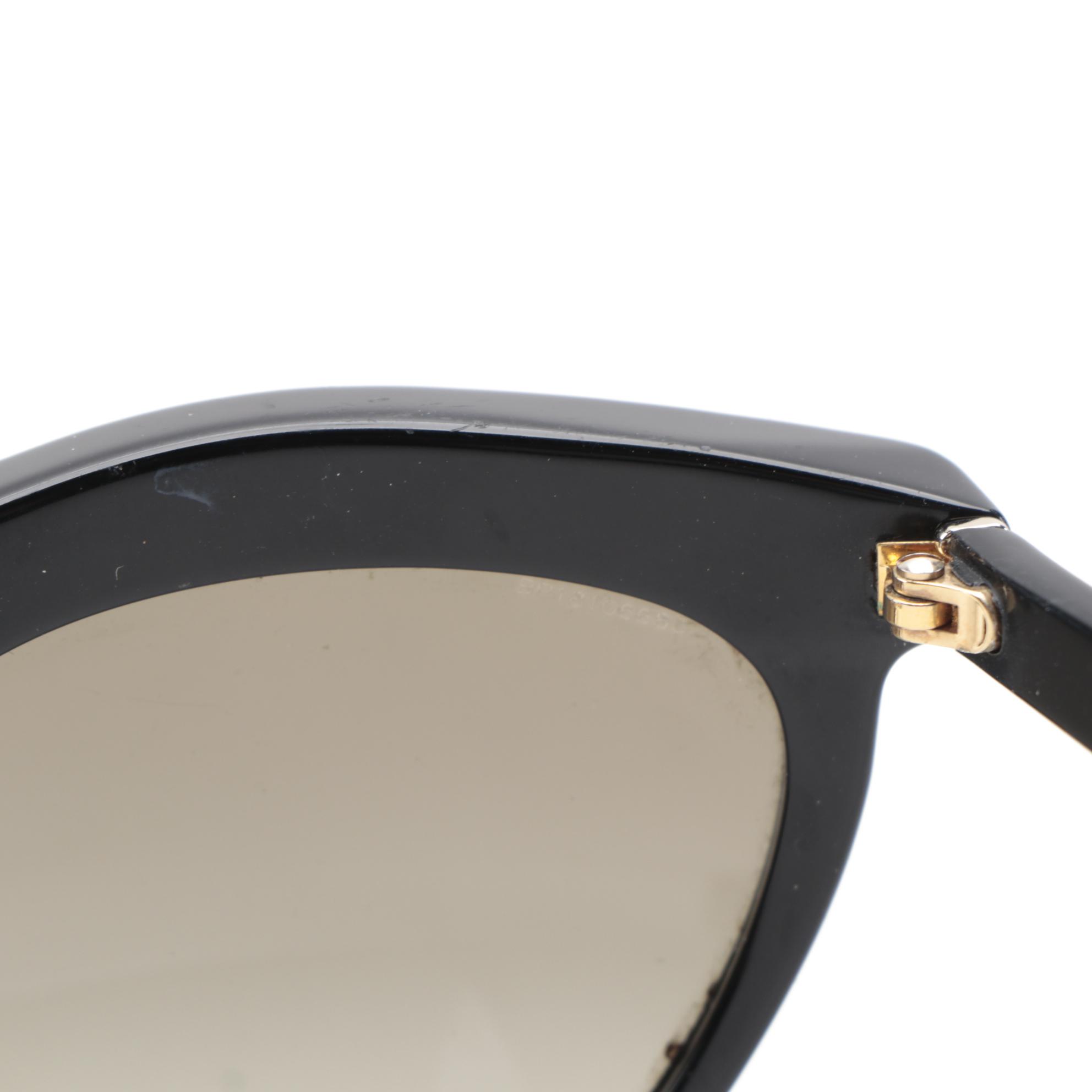 Prada SPR04P Black and Crystal Modified Cat Eye Sunglasses
