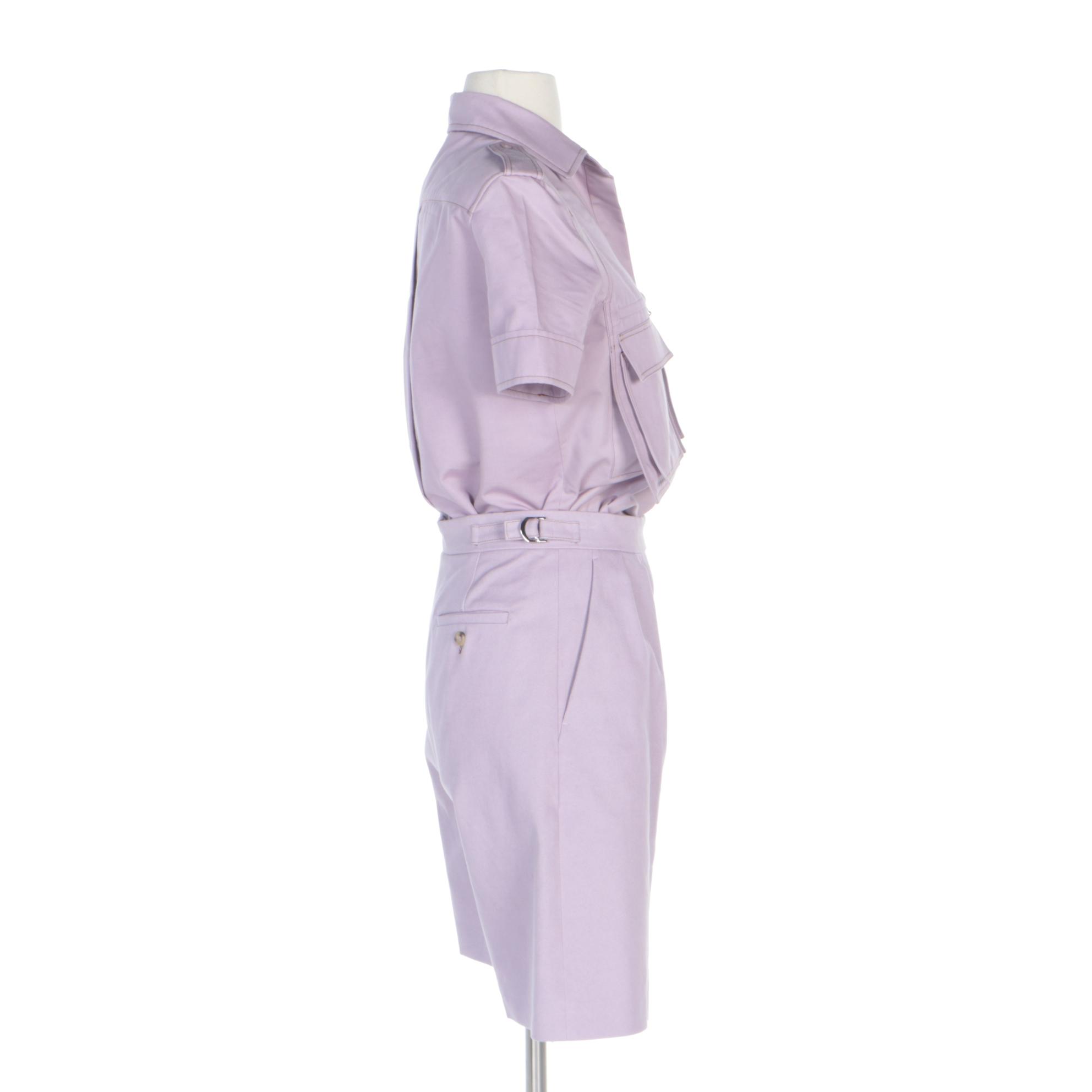 Max Mara Lavender Short Sleeve Pocket Front Shirt with Shorts