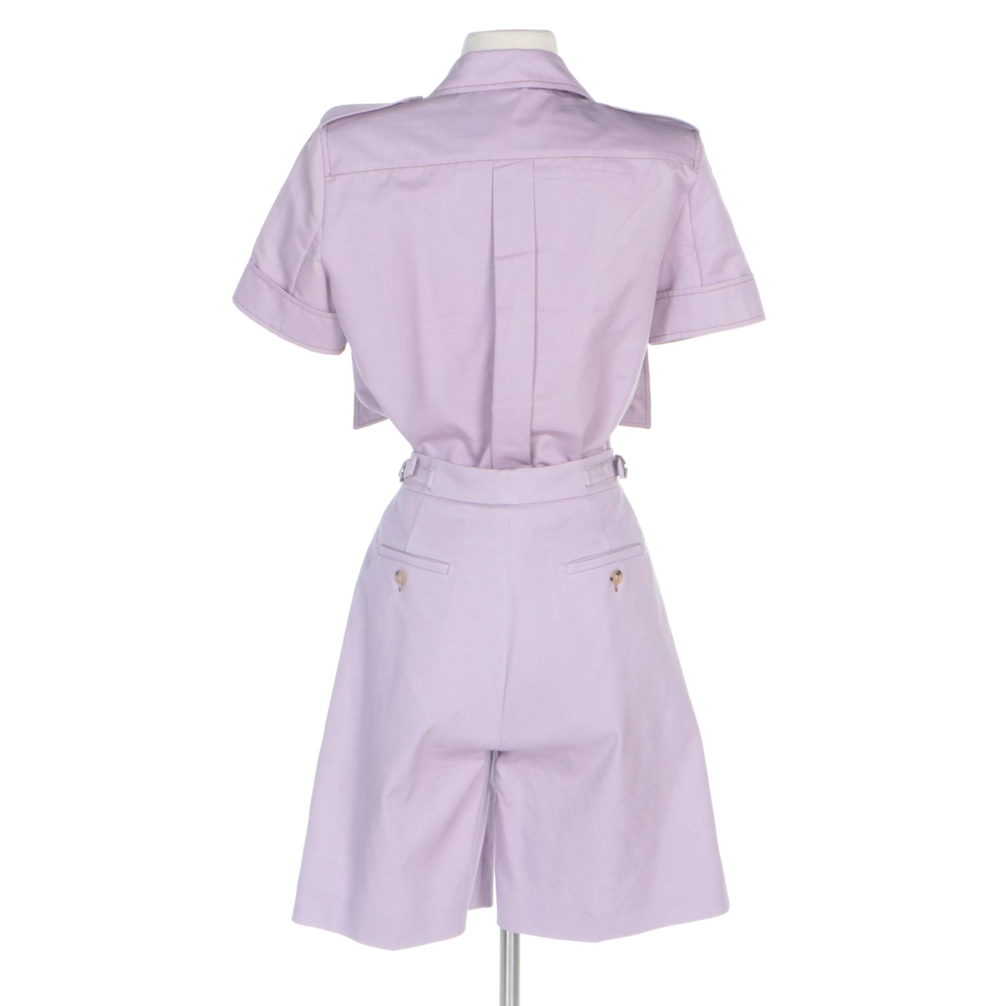 Max Mara Lavender Short Sleeve Pocket Front Shirt with Shorts