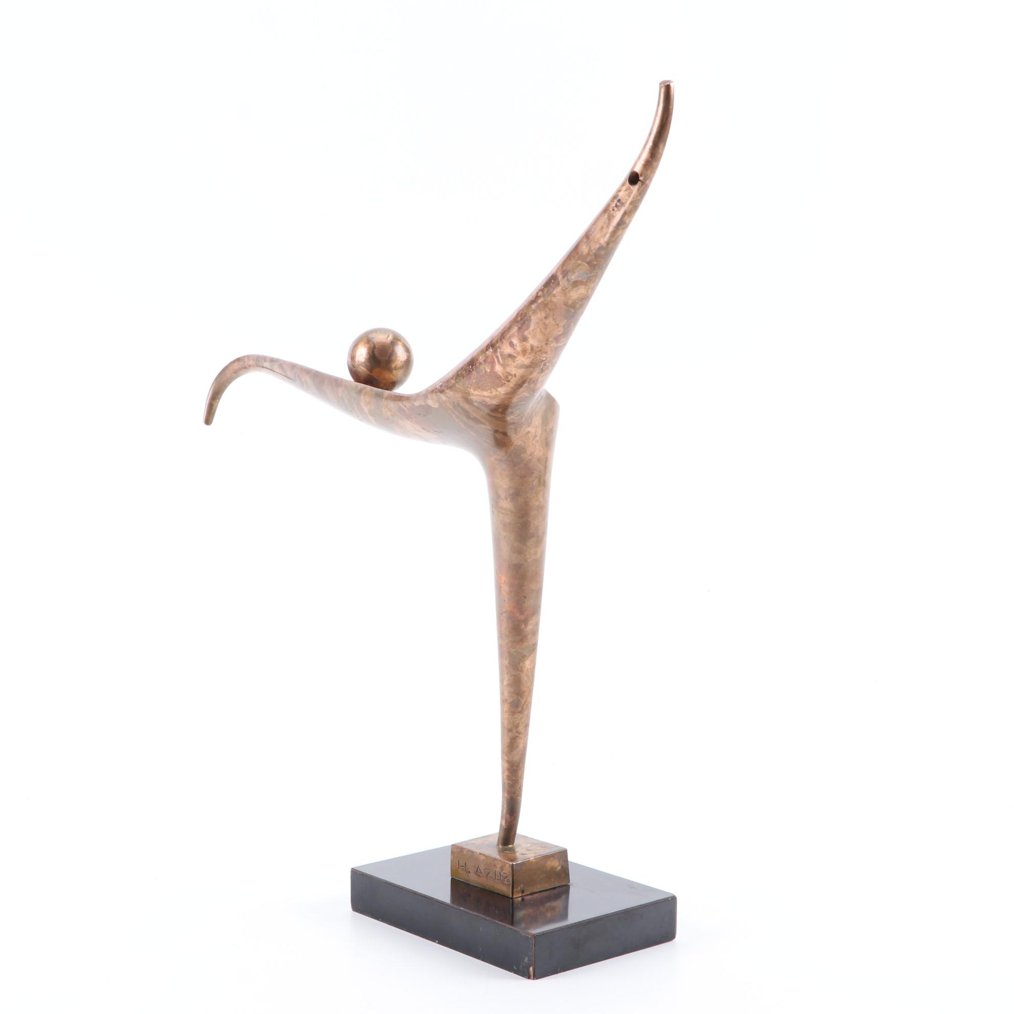 Haim Azuz Bronze Modernist Sculpture