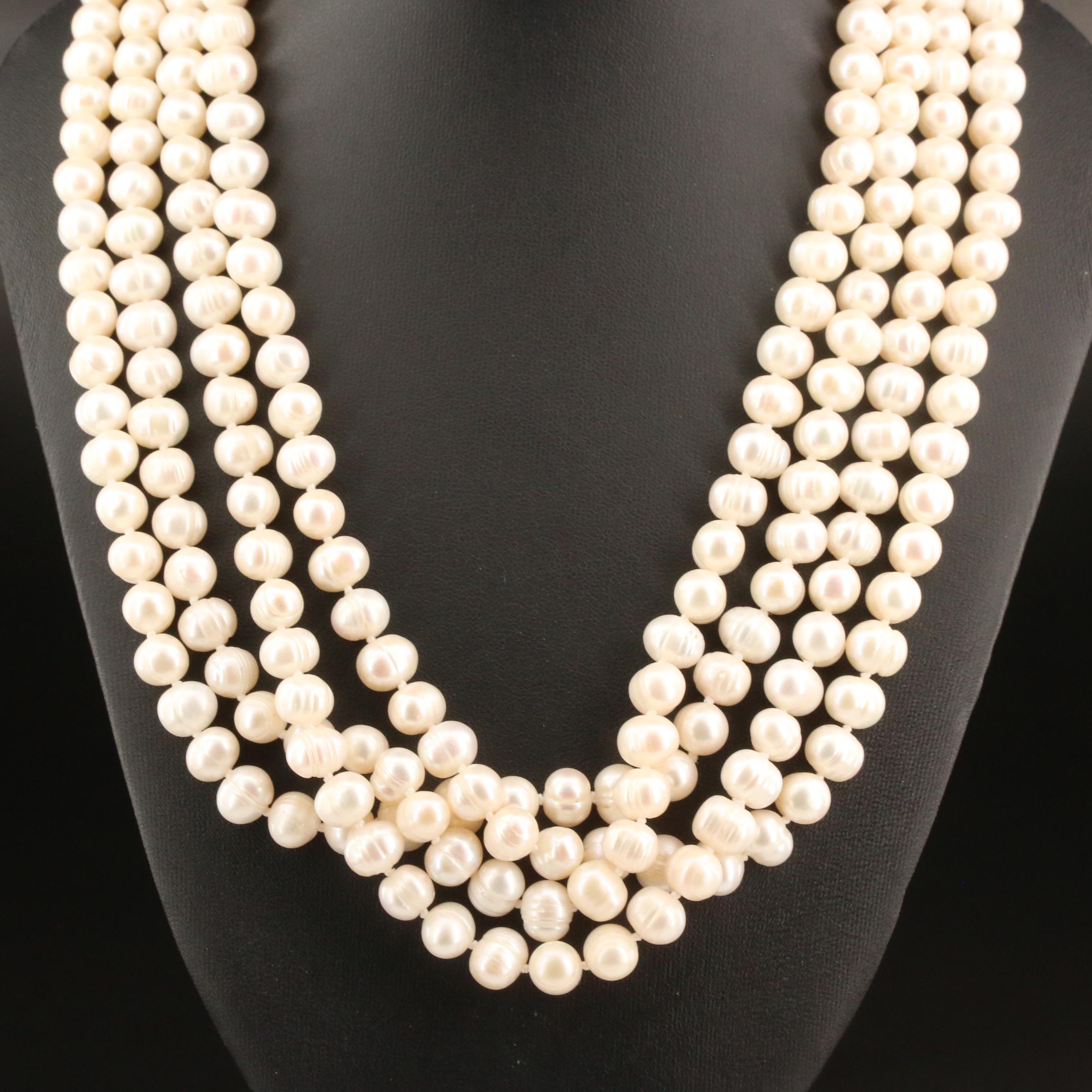 Endless Rope Length Pearl Necklace