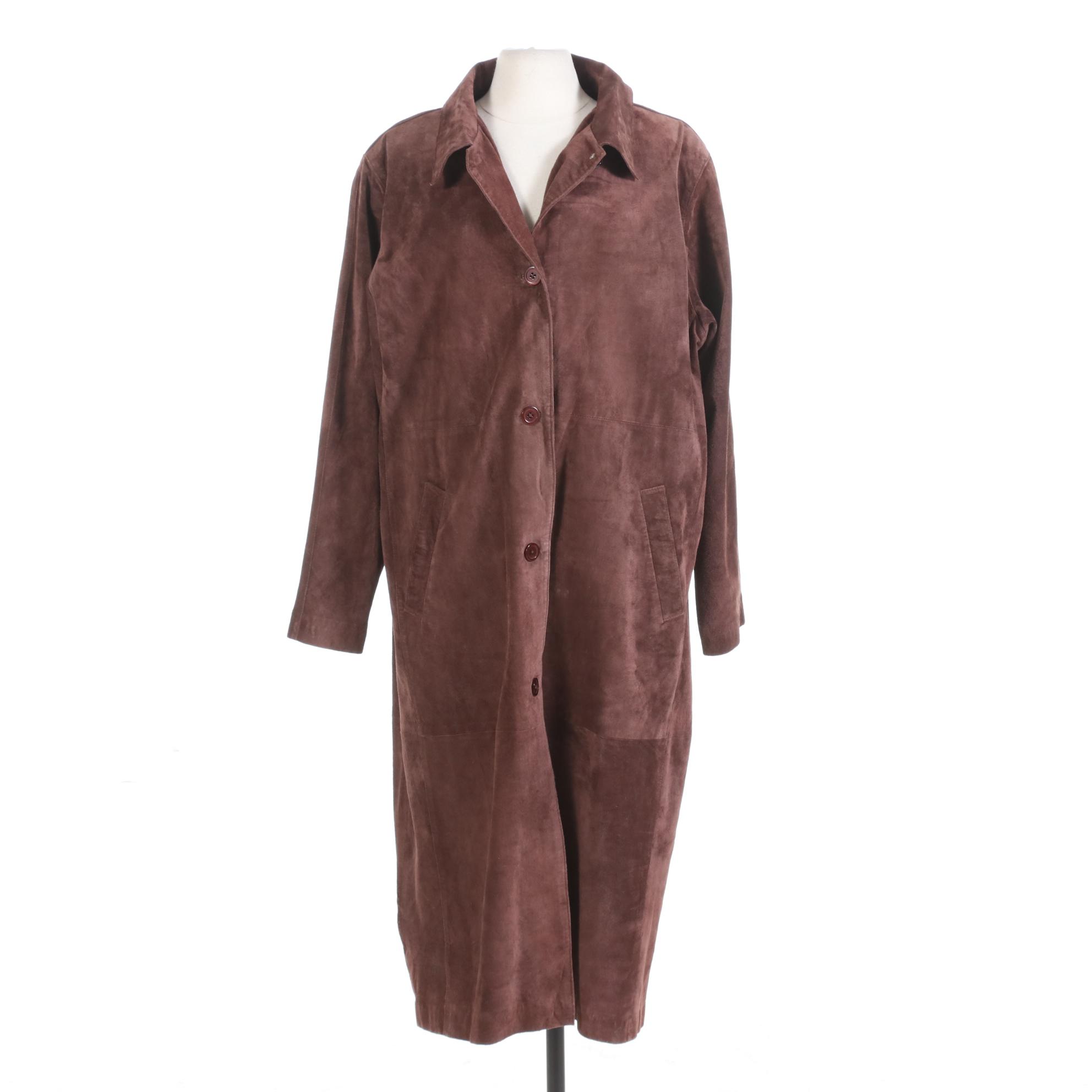 Women's Centigrade Brown Suede Duster Jacket