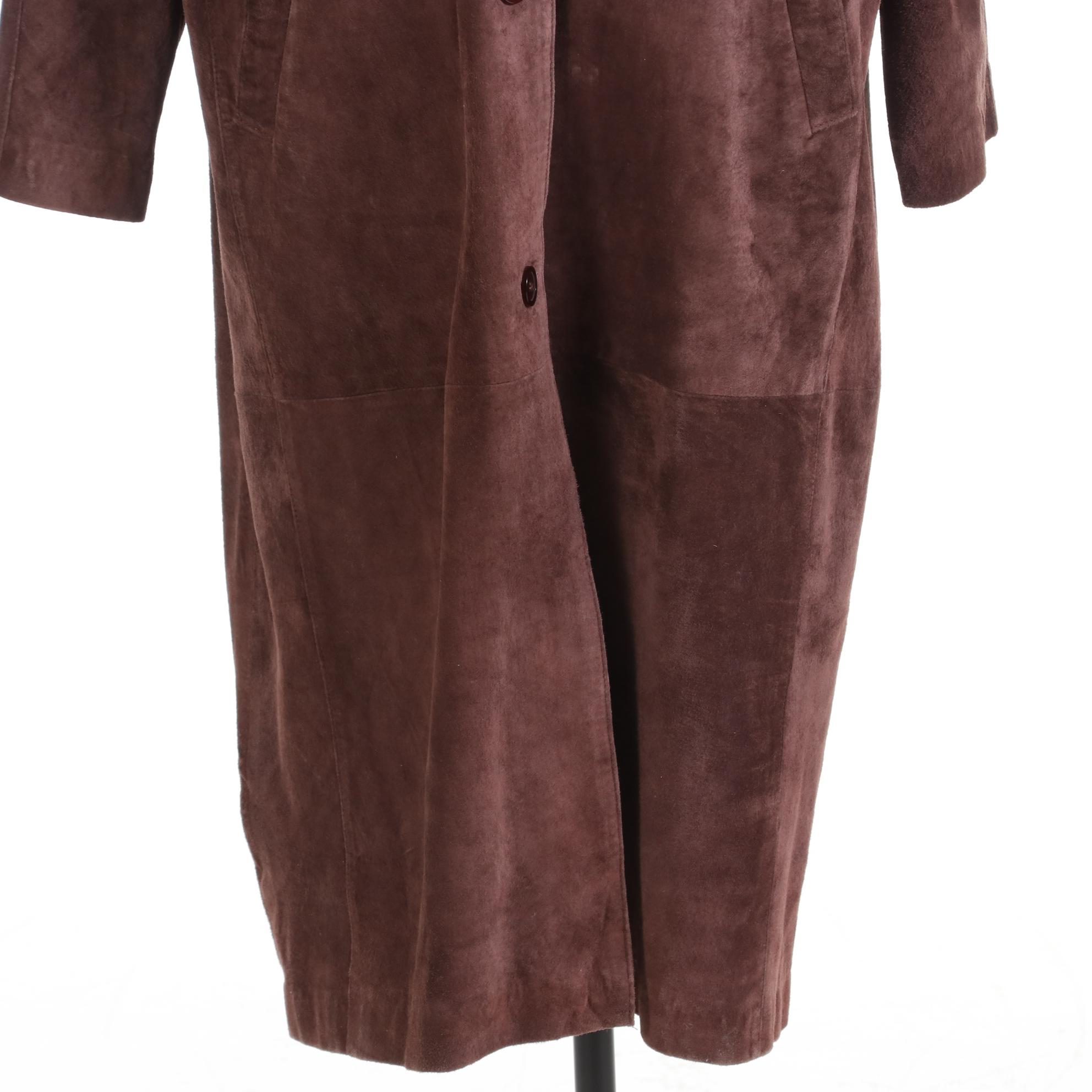 Women's Centigrade Brown Suede Duster Jacket