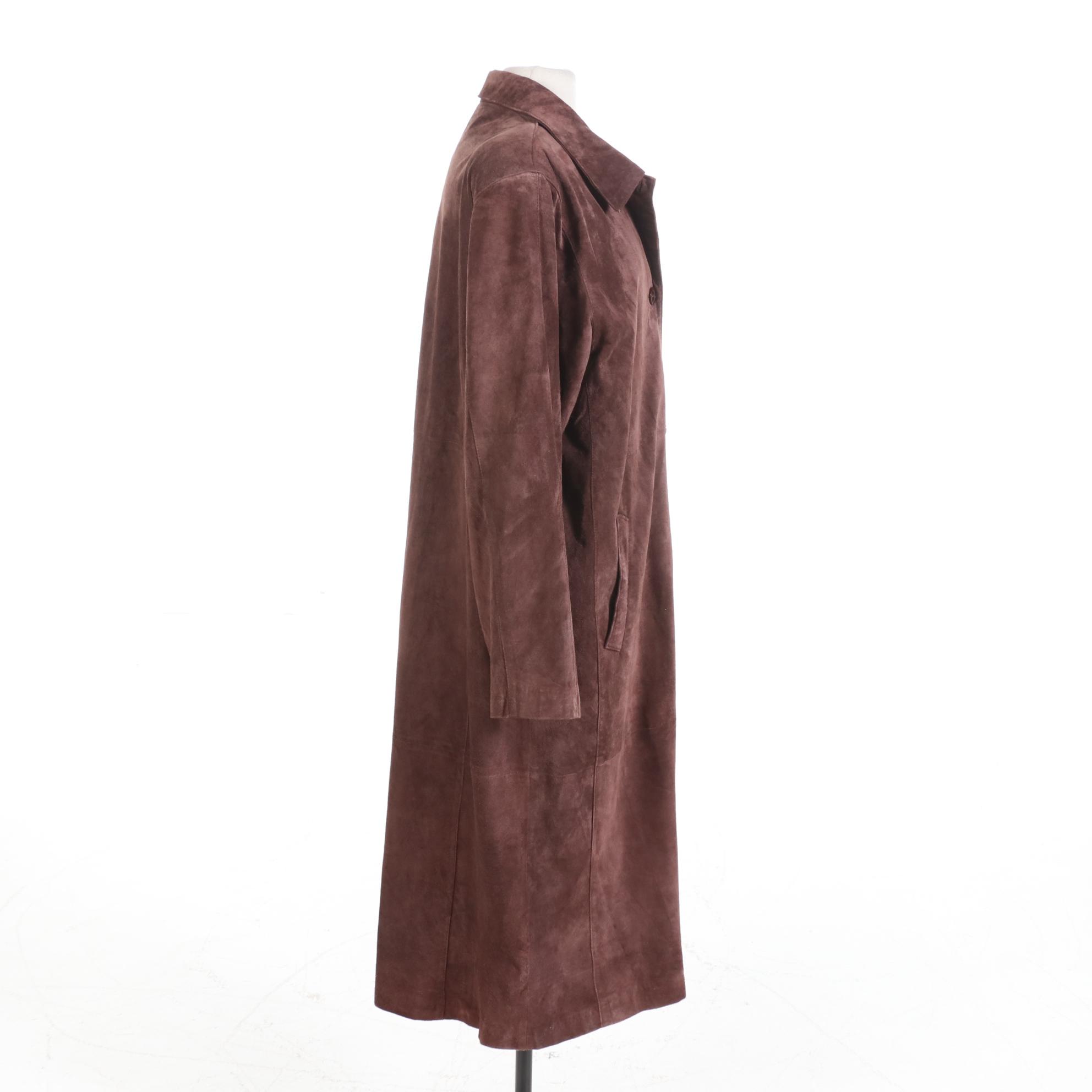 Women's Centigrade Brown Suede Duster Jacket