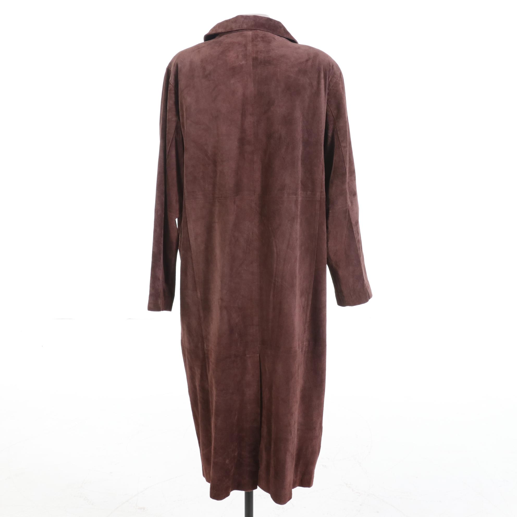 Women's Centigrade Brown Suede Duster Jacket