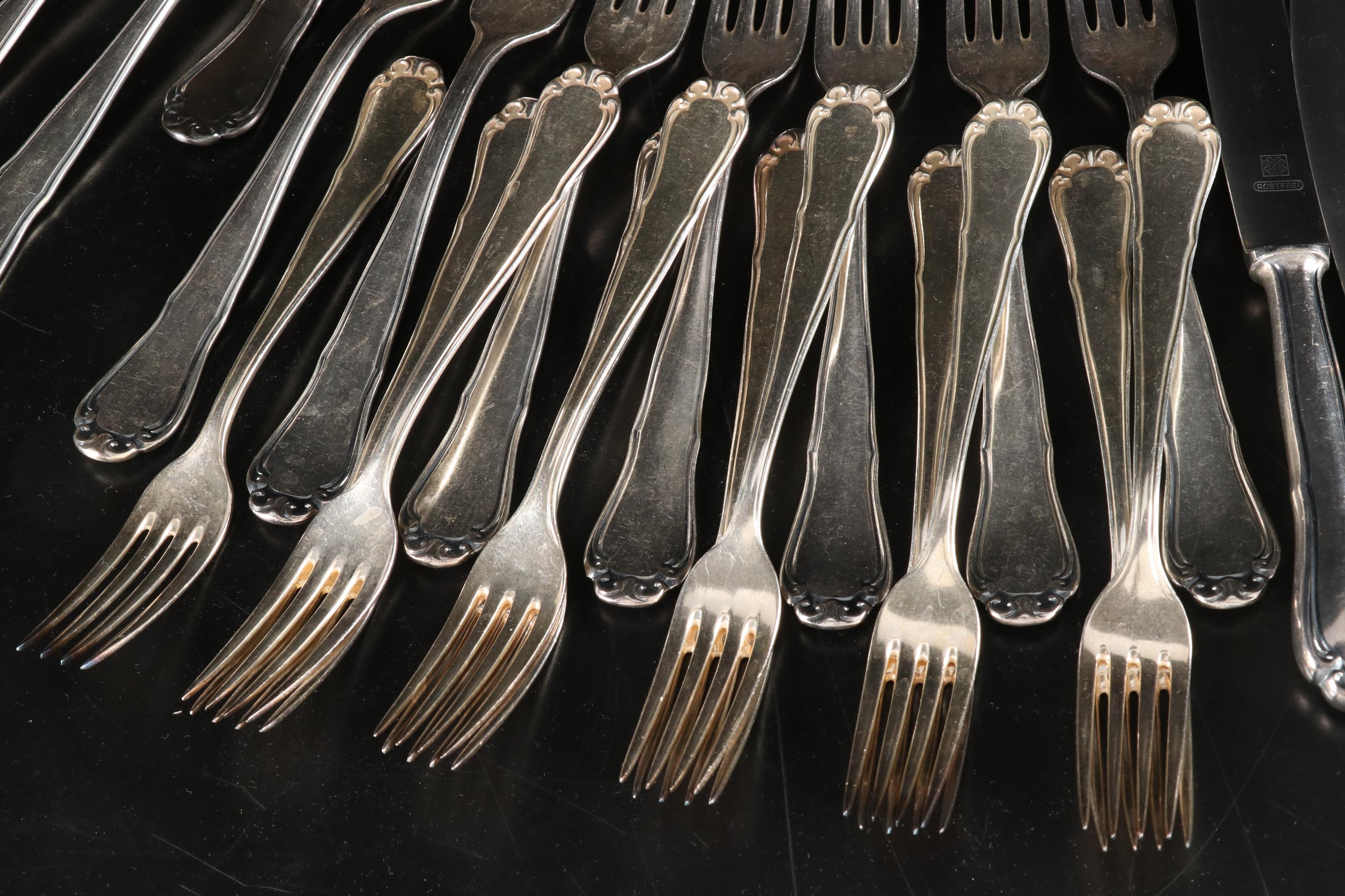 Wilhelm Seibel German Silver Plate Flatware, Mid to Late 20th Century