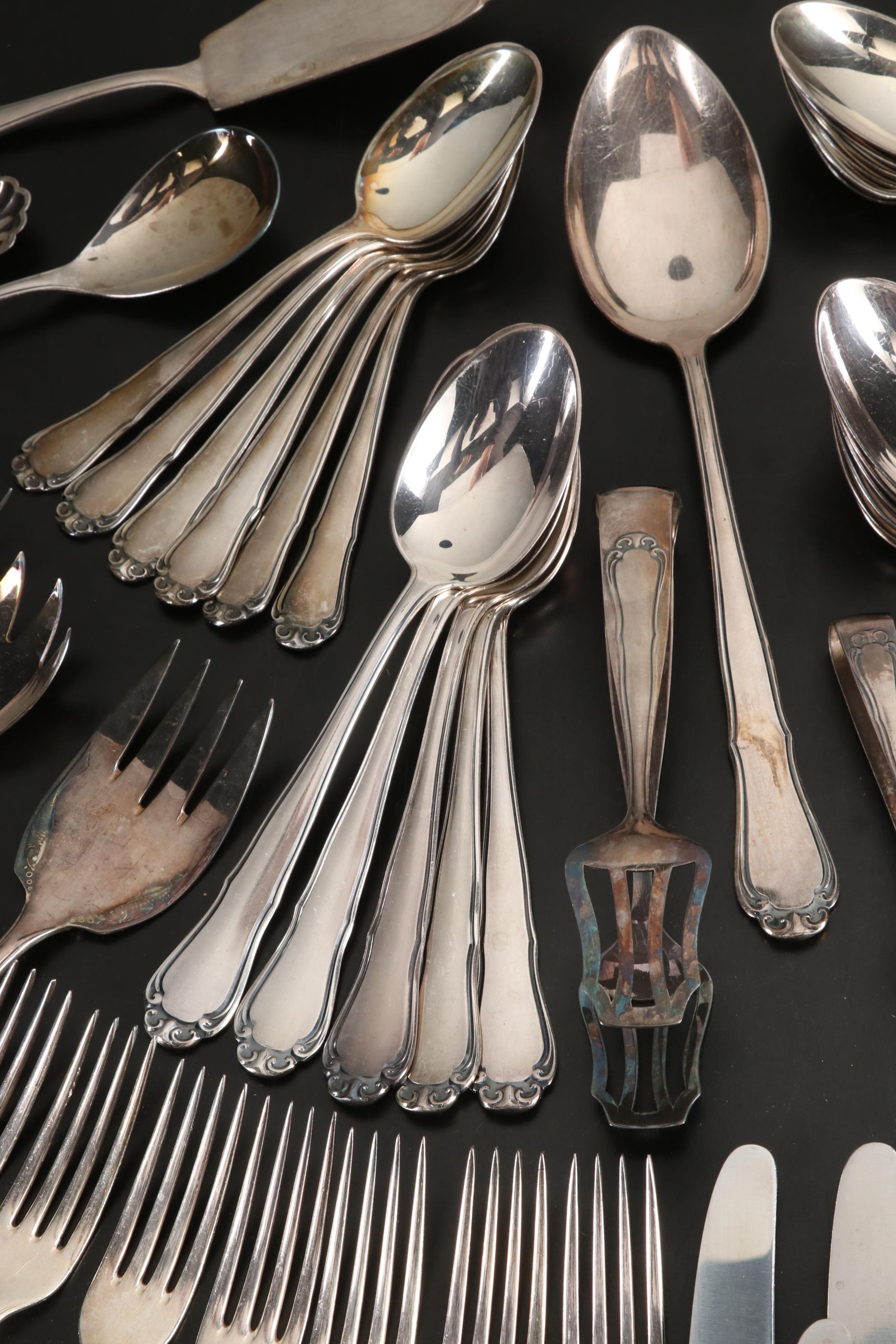 Wilhelm Seibel German Silver Plate Flatware, Mid to Late 20th Century