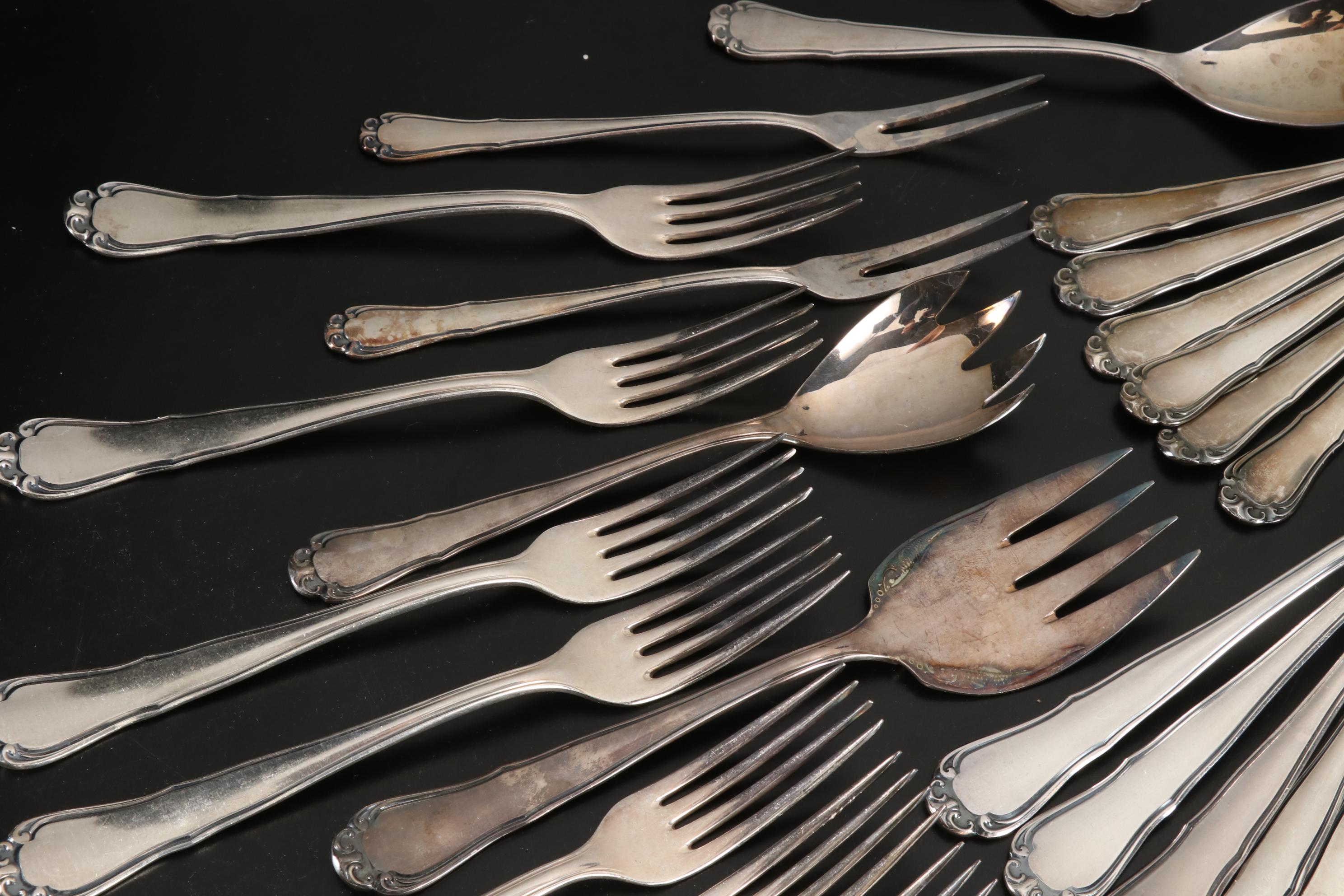 Wilhelm Seibel German Silver Plate Flatware, Mid to Late 20th Century