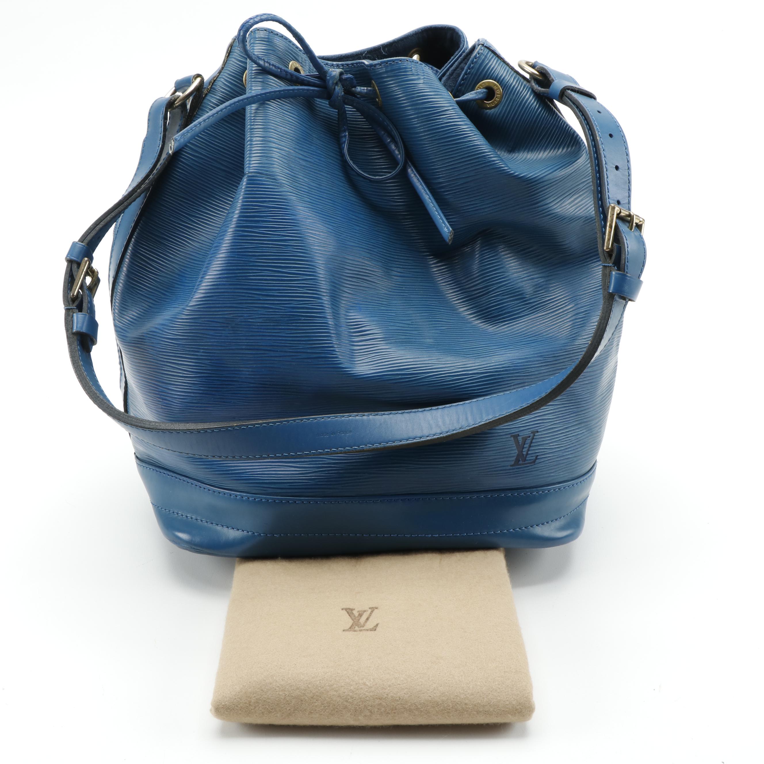 Louis Vuitton Noé Bucket Bag in Toledo Blue Epi Leather with Smooth Leather Trim