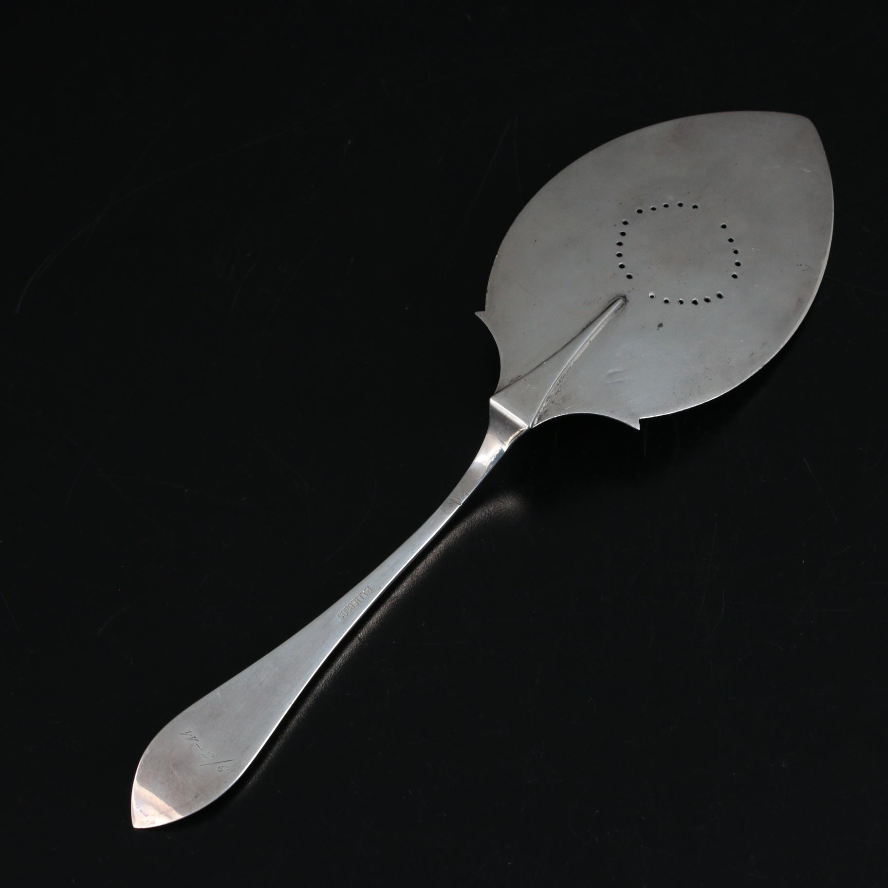 Norwegian 830 Silver Chased and Pierced Fish Server, Early 20th C.