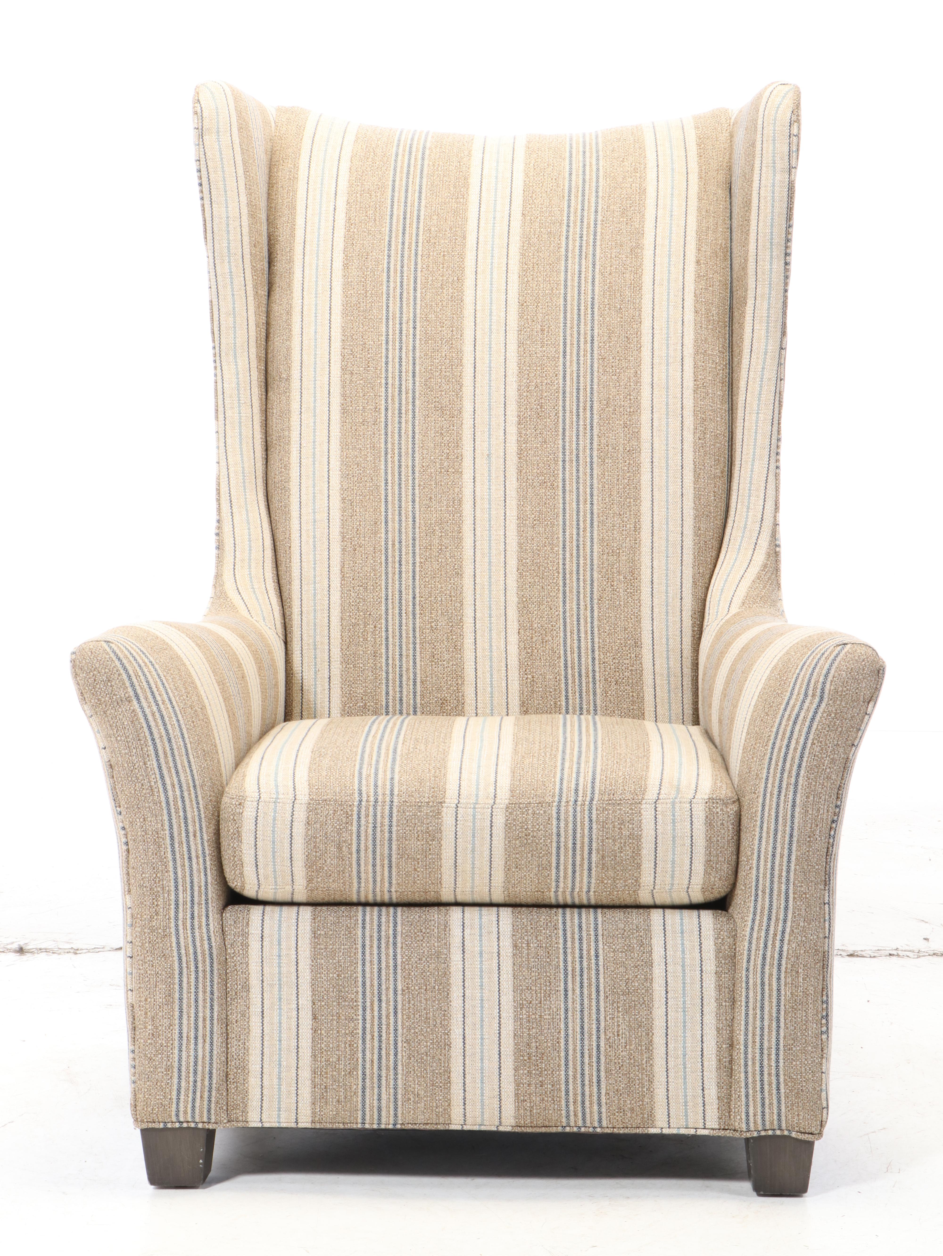 CR Laine Furniture Custom-Upholstered Wingback Armchair