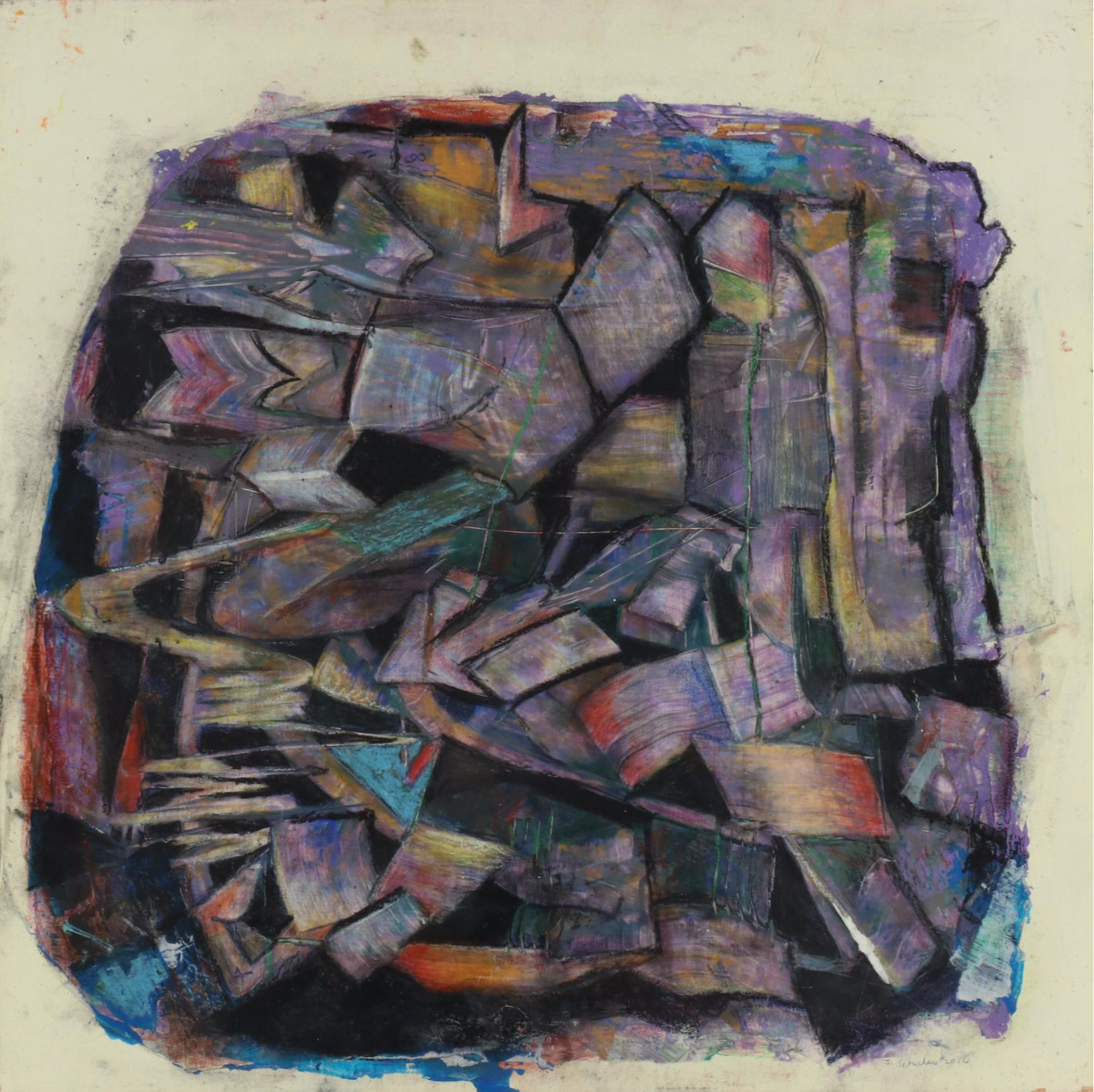 Janice Schuler Mixed Media Painting "...Let All Who Breathe Partake..."