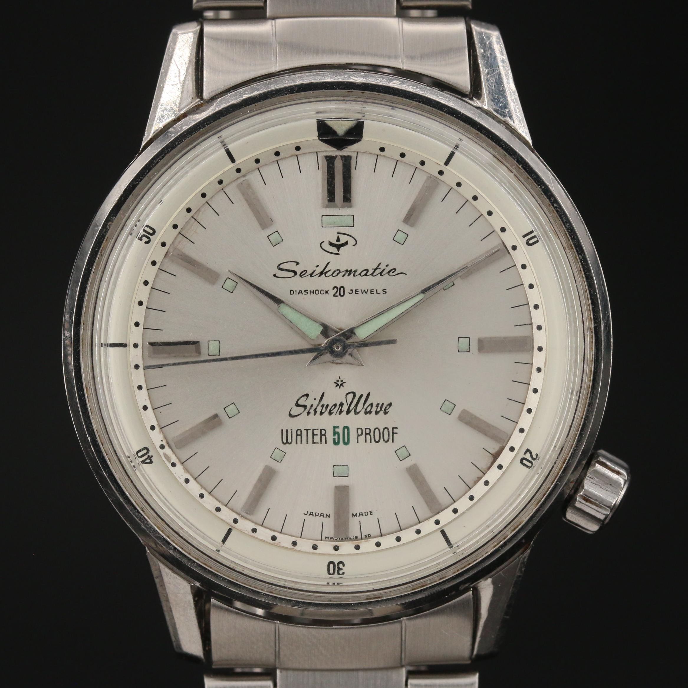 "Seikomatic Silverwave" Stainless Steel Automatic Watch