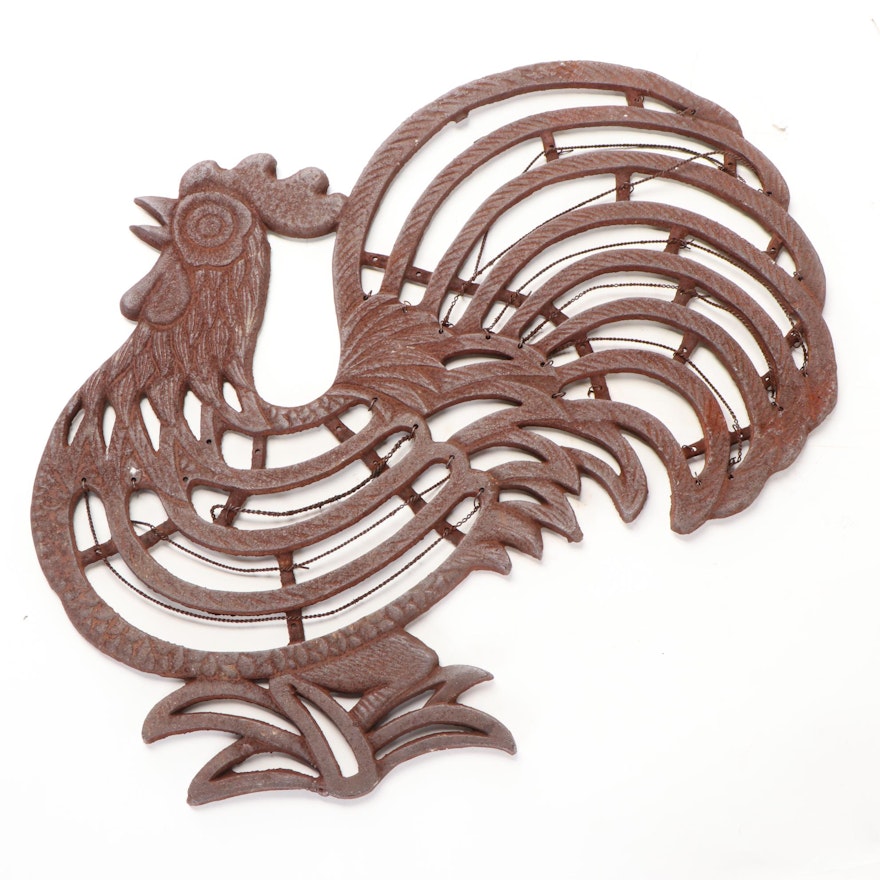 Cast Iron Rooster Outdoor Decoration