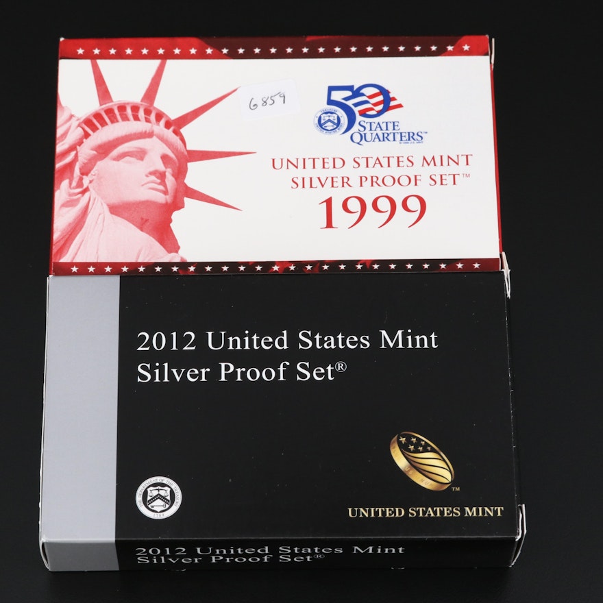 Key Date 1999 and 2012 United States Mint Silver Proof Sets