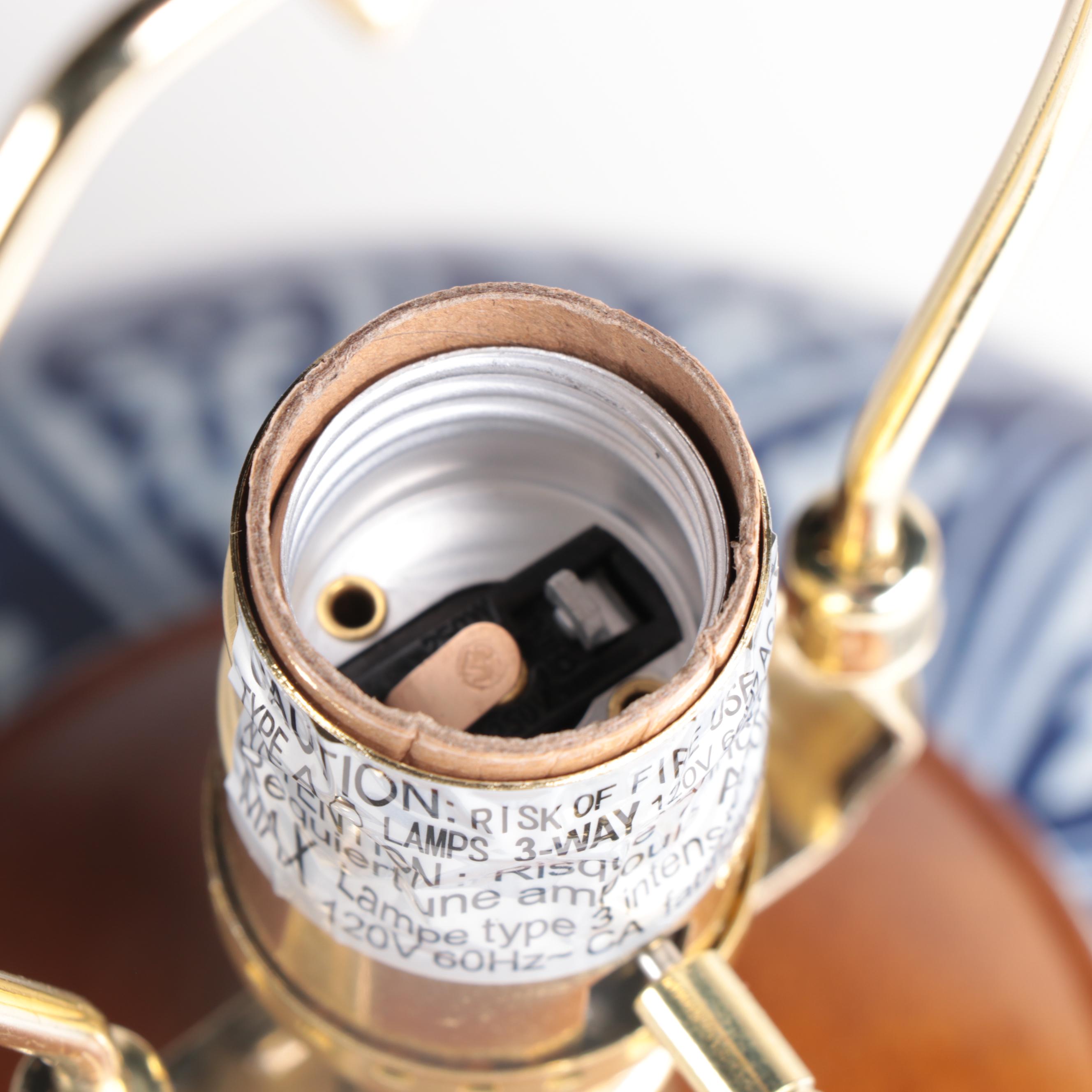 "Lauren" Ralph Lauren Chinese Ceramic Blue and White Ginger Jar Table Lamps