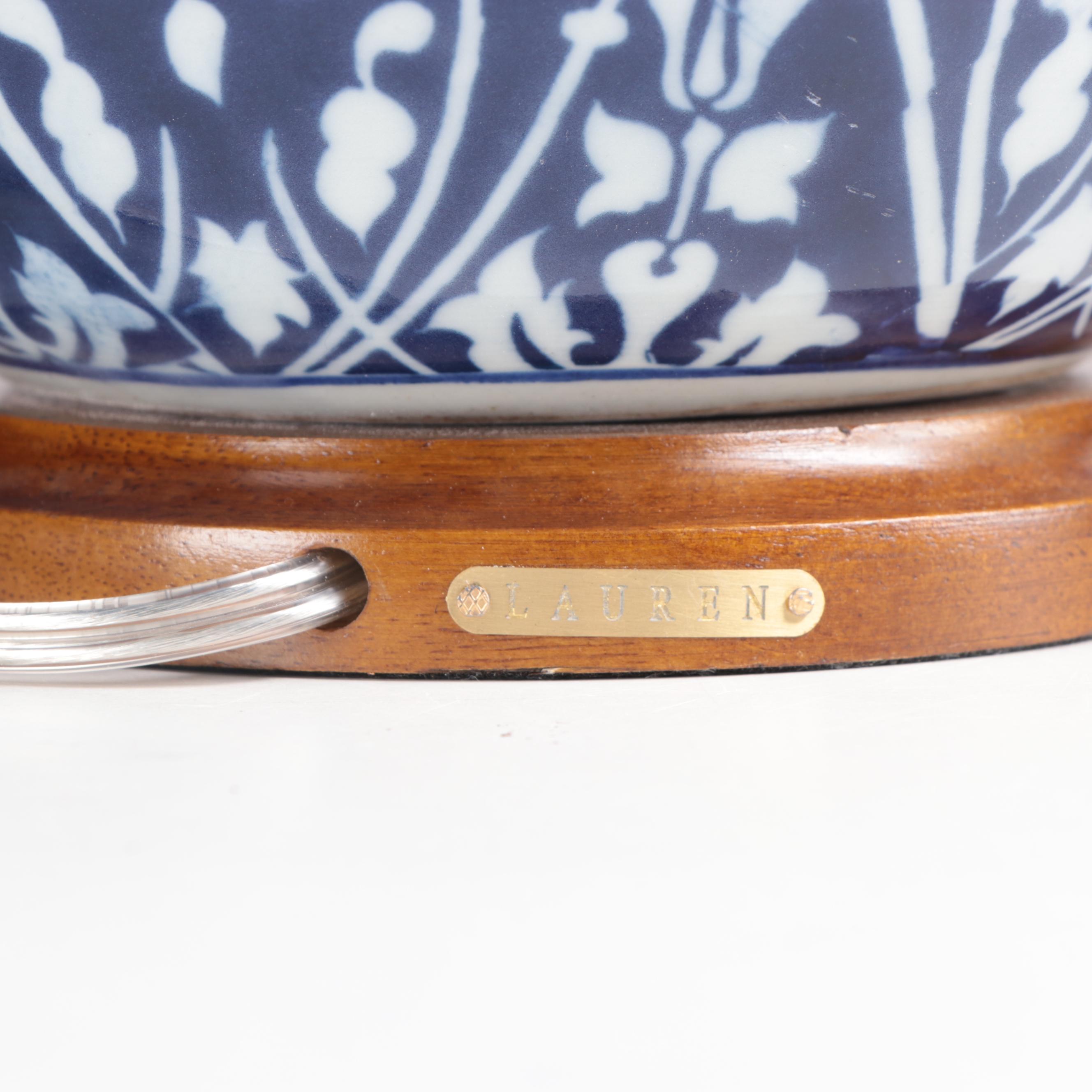 "Lauren" Ralph Lauren Chinese Ceramic Blue and White Ginger Jar Table Lamps
