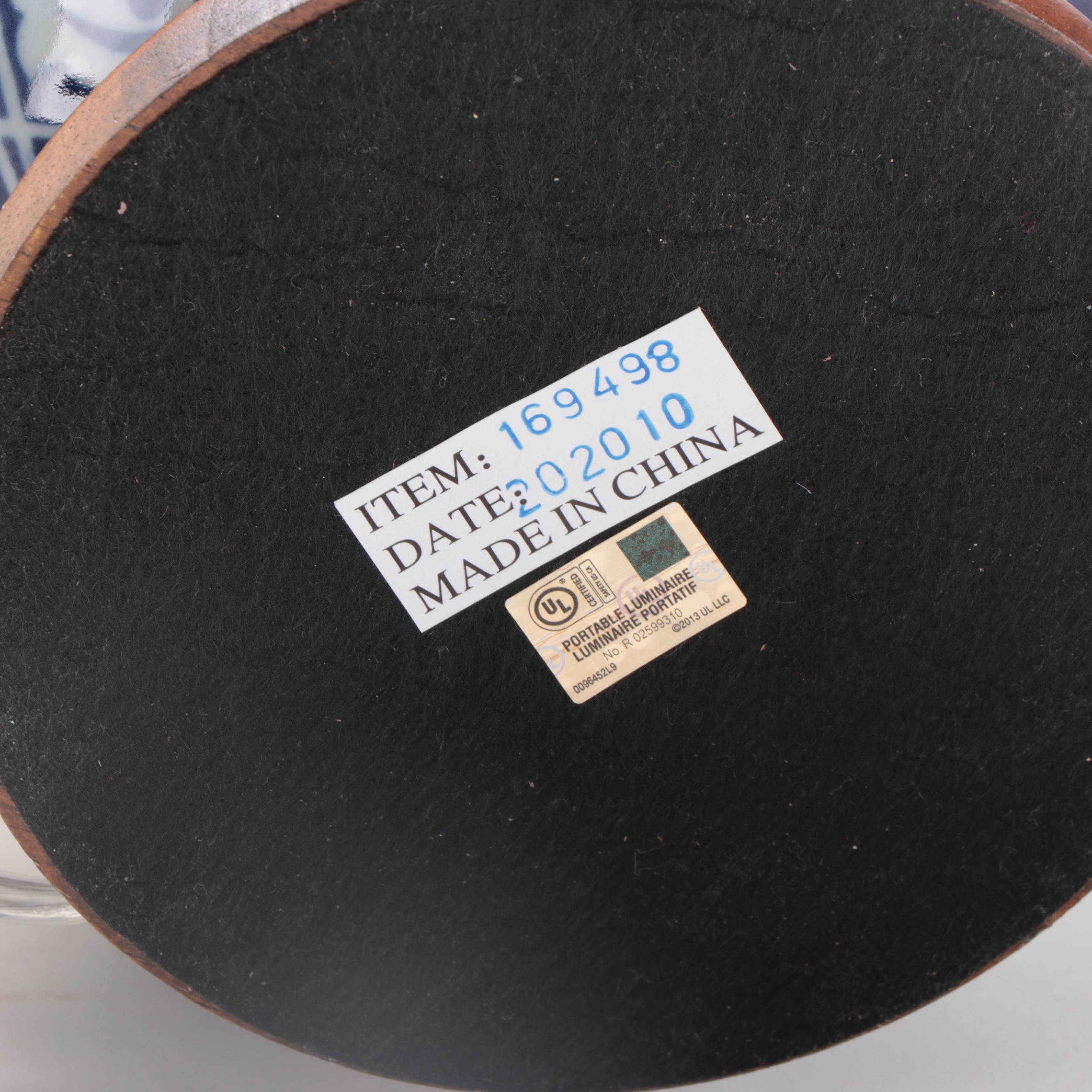 "Lauren" Ralph Lauren Chinese Ceramic Blue and White Ginger Jar Table Lamps