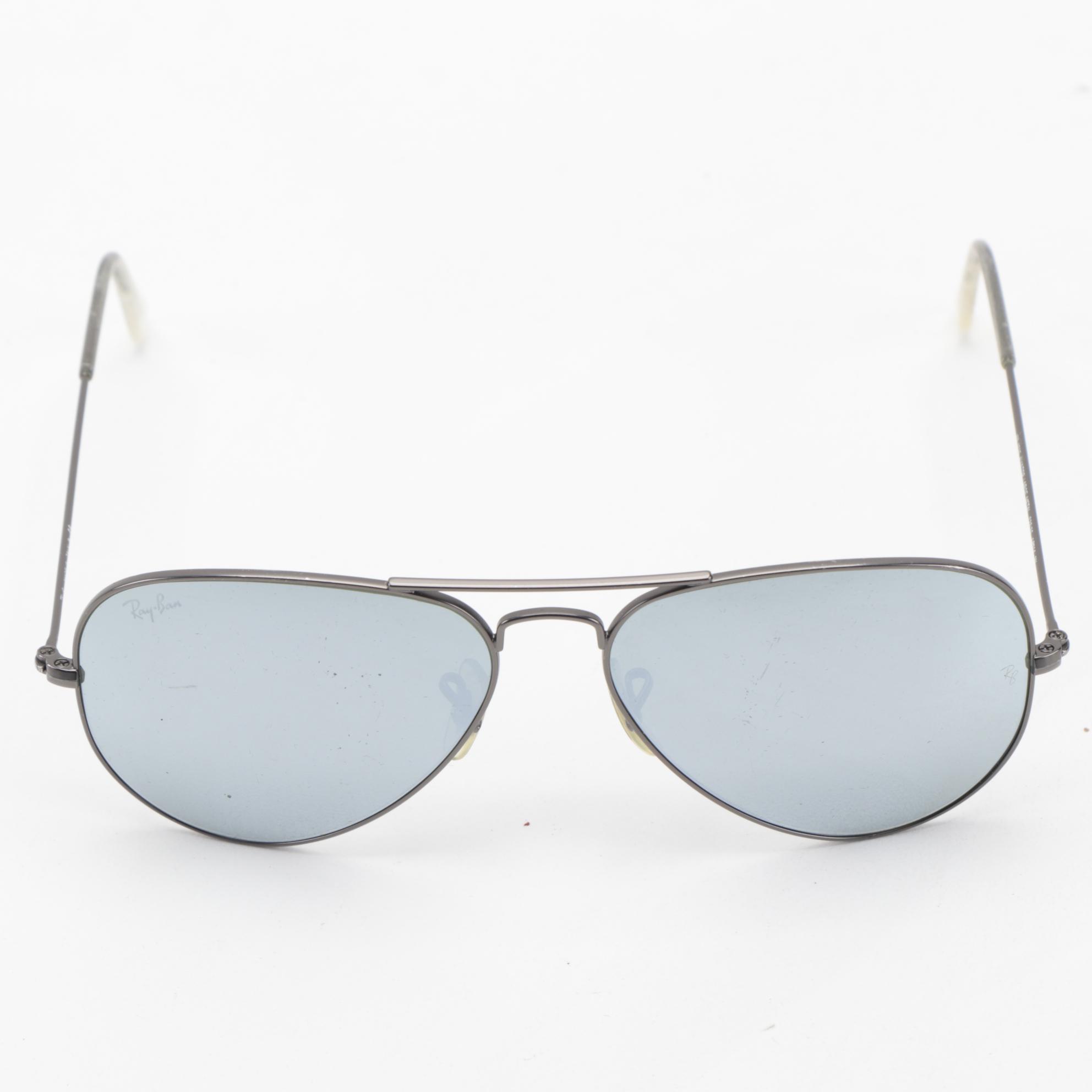 Ray-Ban RB3025 Aviator Large Metal Mirrored Sunglasses with Case