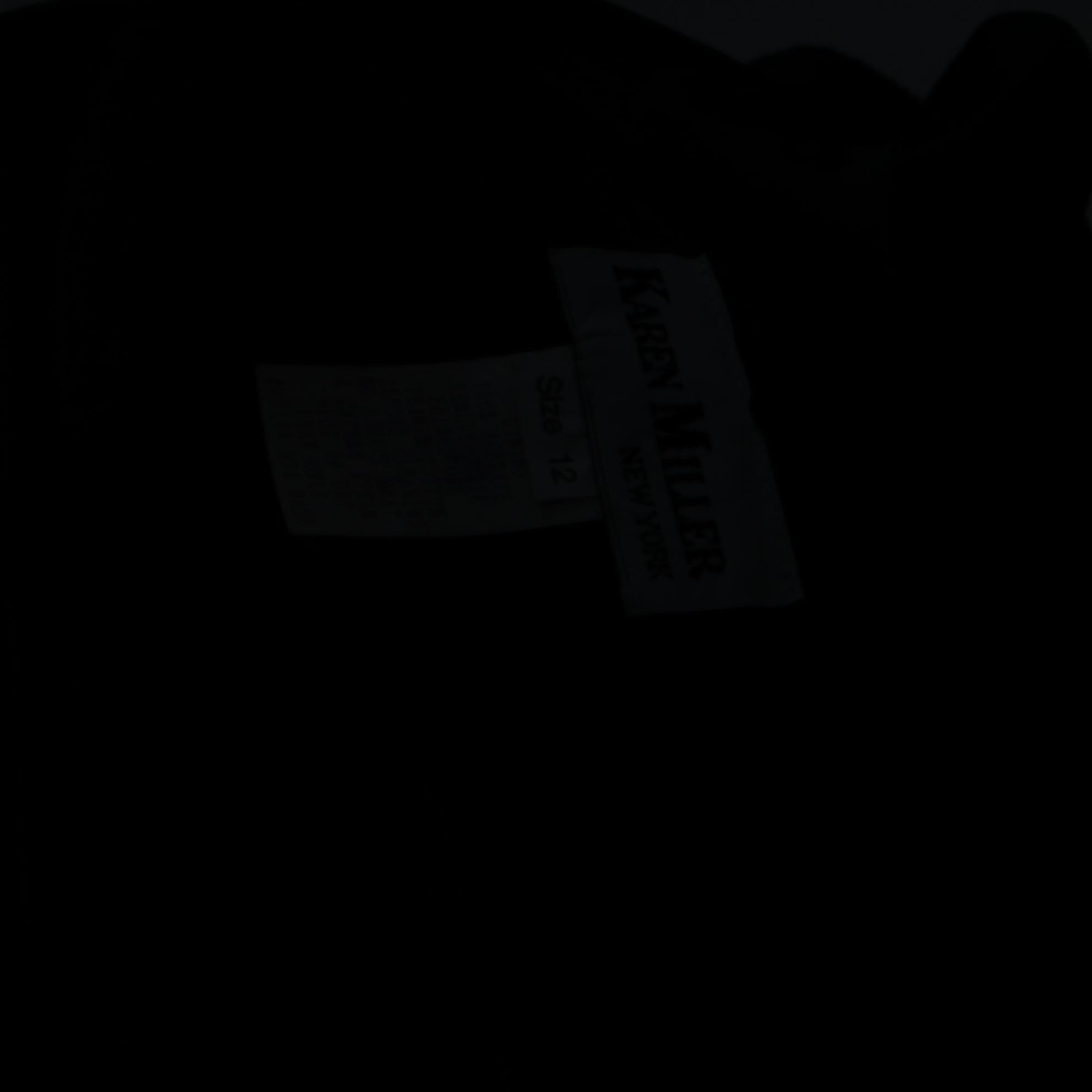 Karen Miller New York Black Dress Suit with Embellished Collar and Button