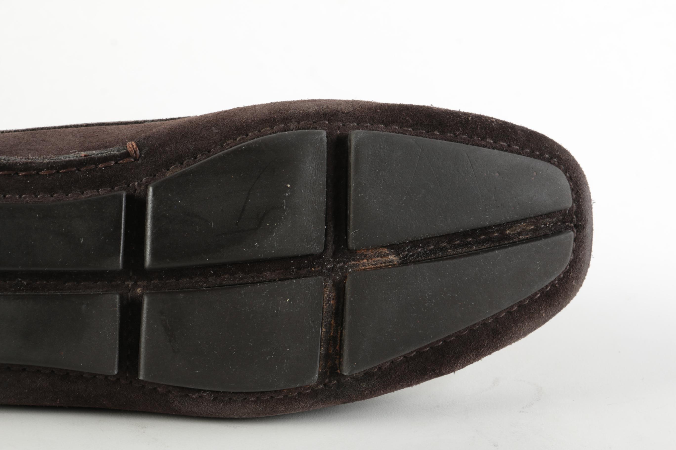 Prada Scamosciato Ebano Brown Suede Penny Driver Loafers