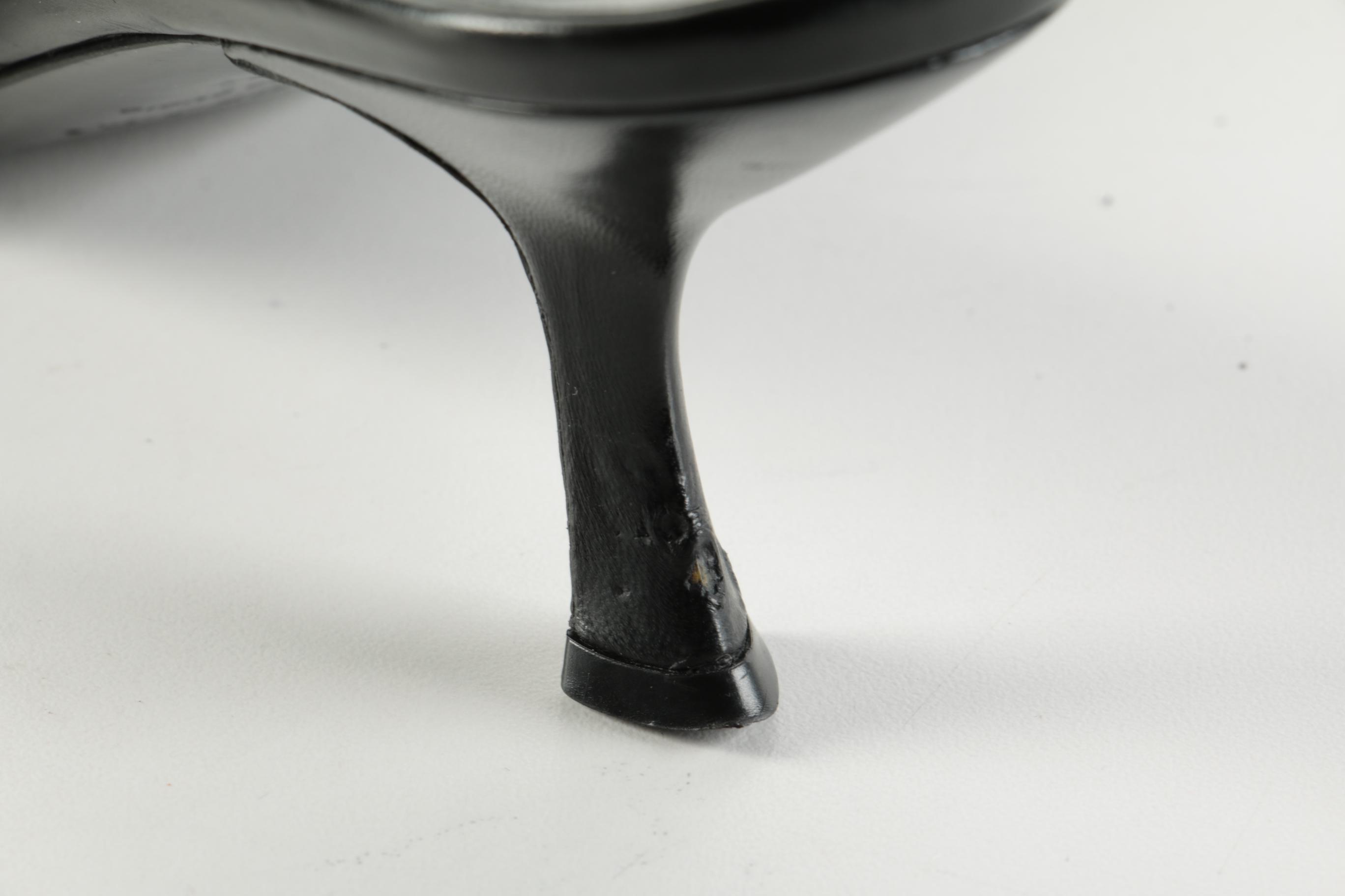 Prada Capretto Pretty Waisted Heel Tassel Sandals in Black Leather