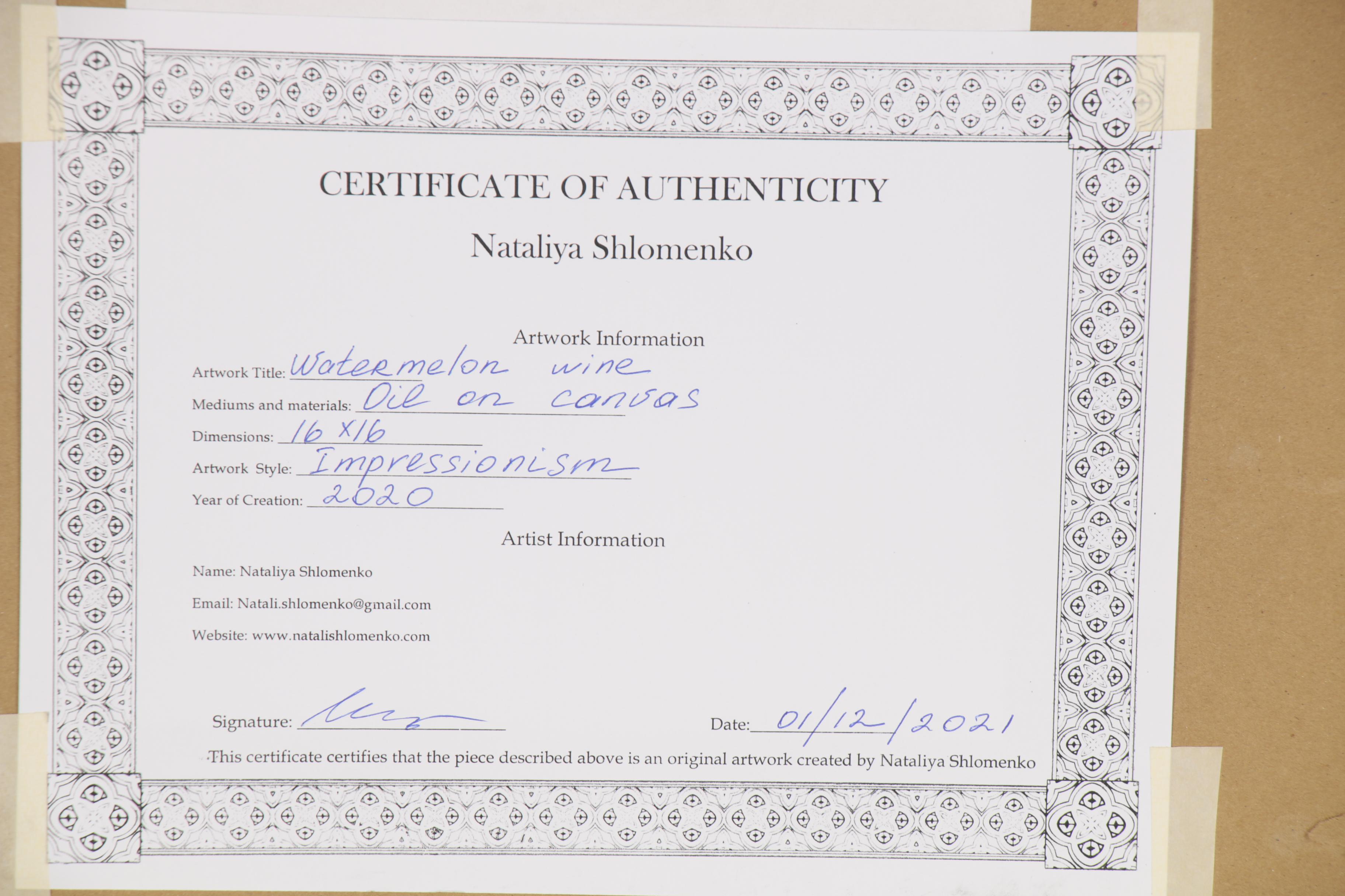 Nataliya Shlomenko Oil Painting "Watermelon Wine"