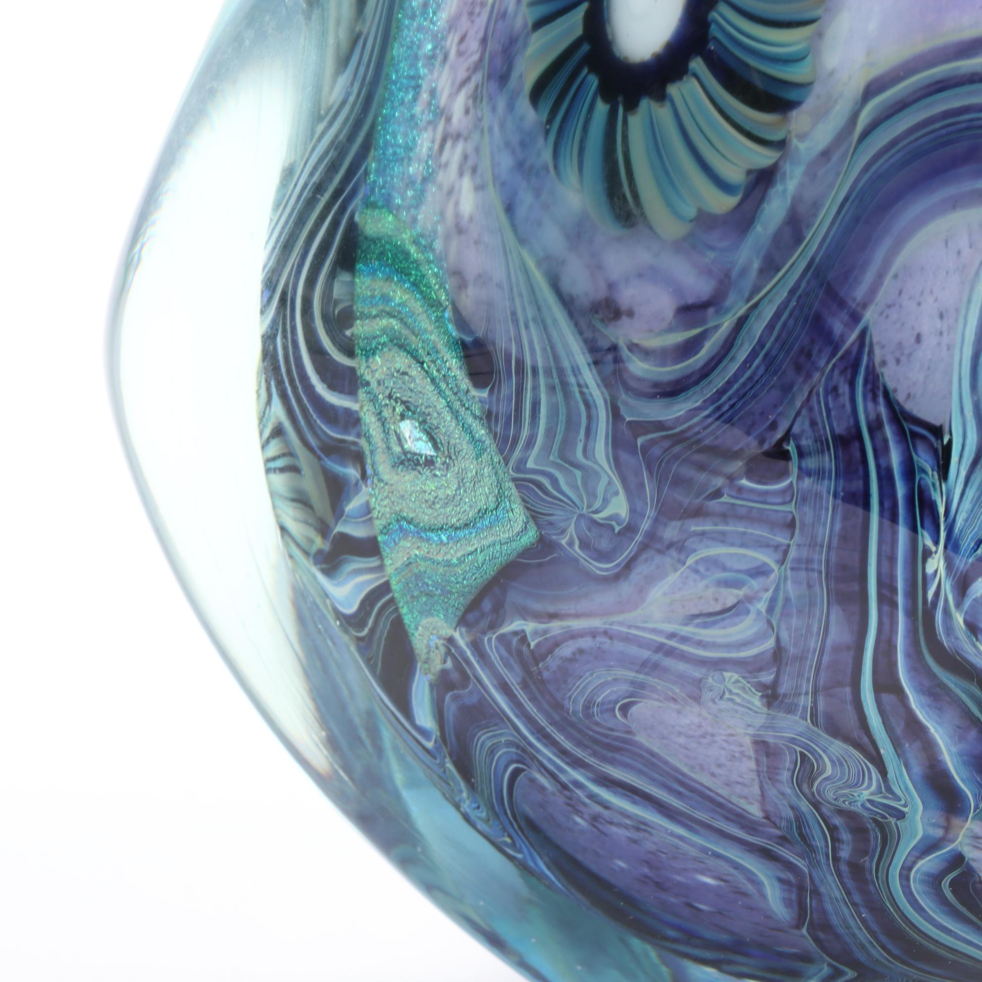 Robert Eickholt Handblown Art Glass Vase, 2013