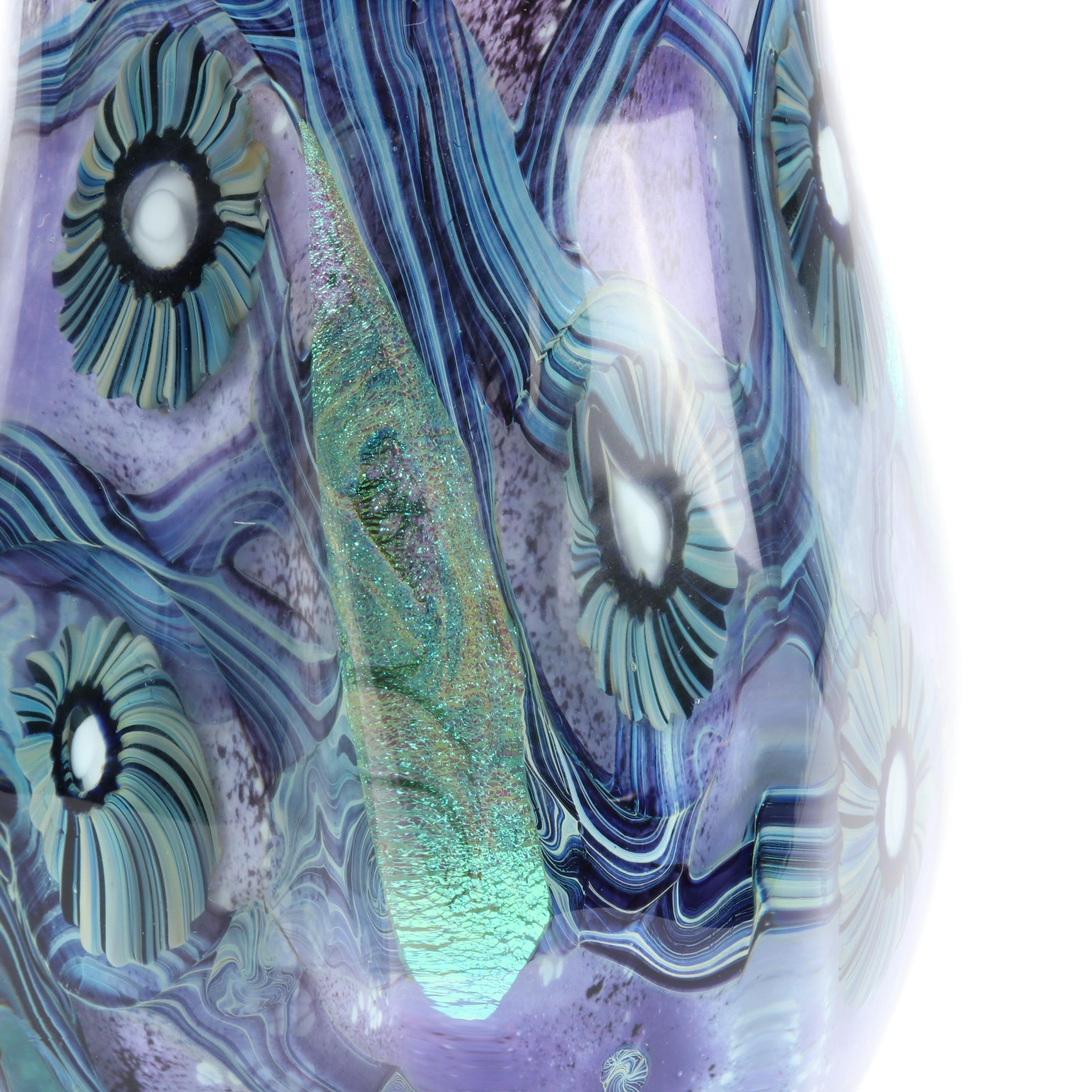 Robert Eickholt Handblown Art Glass Vase, 2013