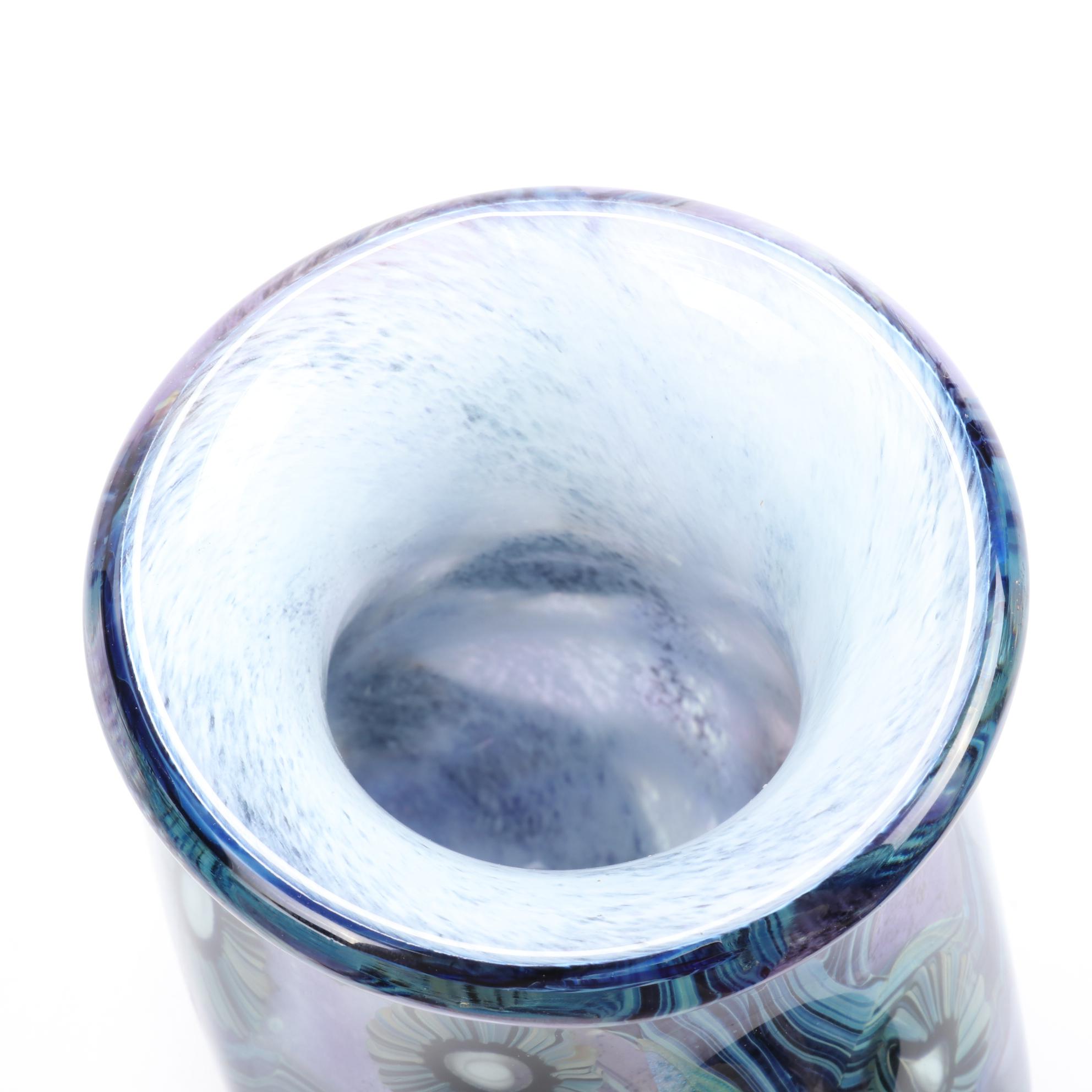 Robert Eickholt Handblown Art Glass Vase, 2013