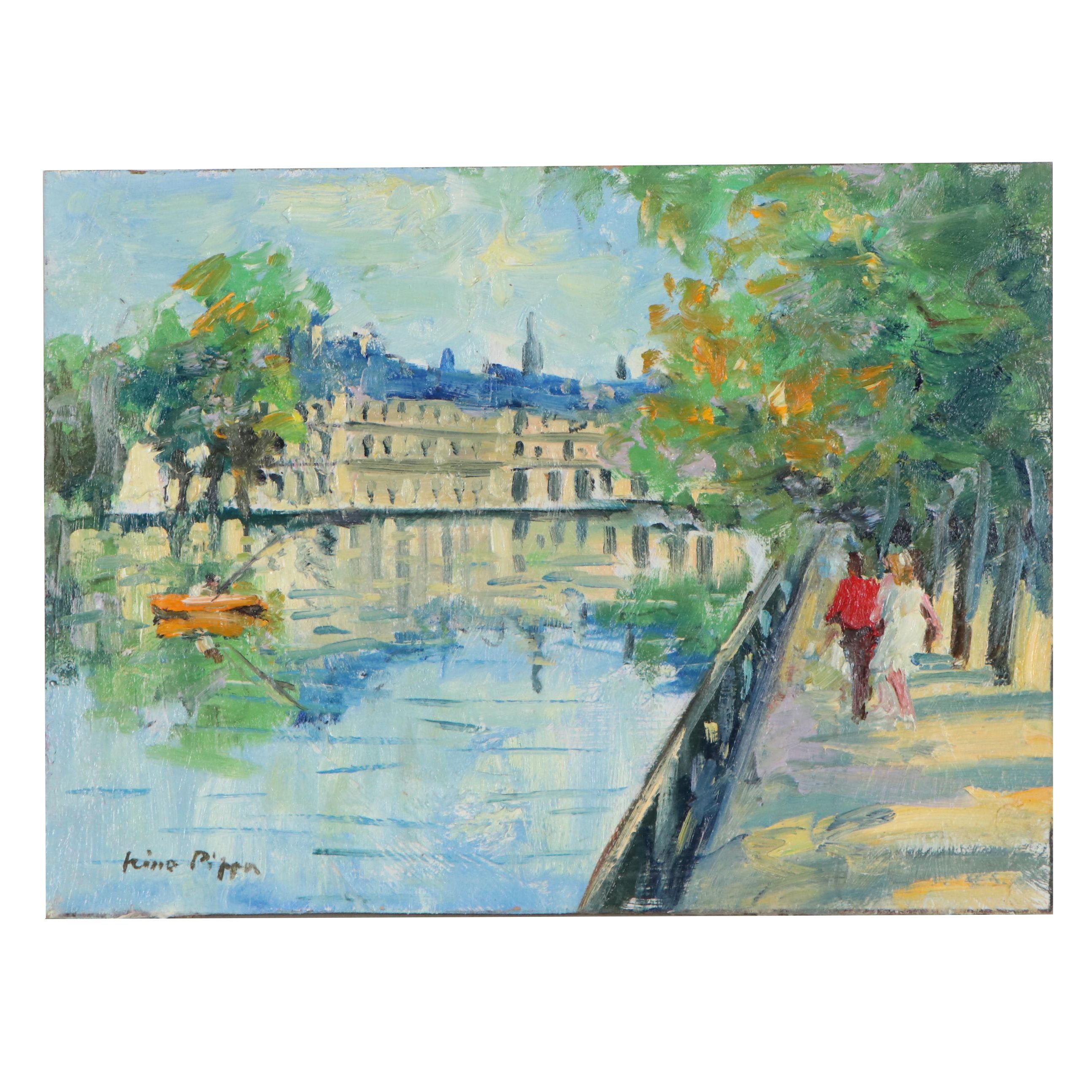 Nino Pippa Oil Painting "Paris - Fontainebleau," 2006