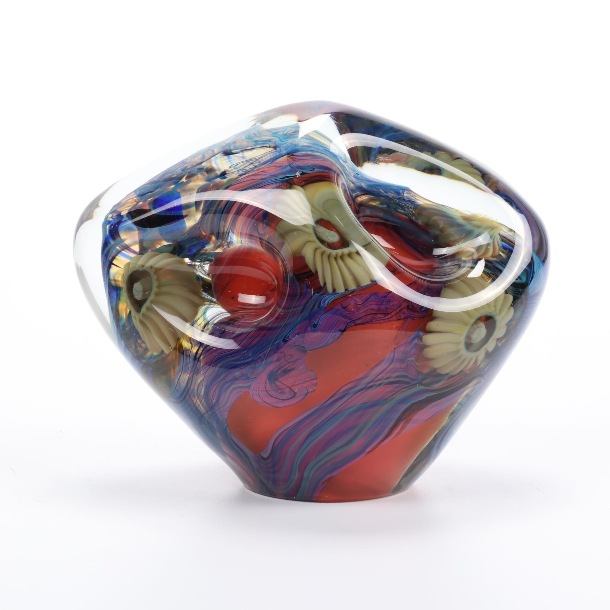 Robert Eickholt Handblown Art Glass Paperweight, 2008
