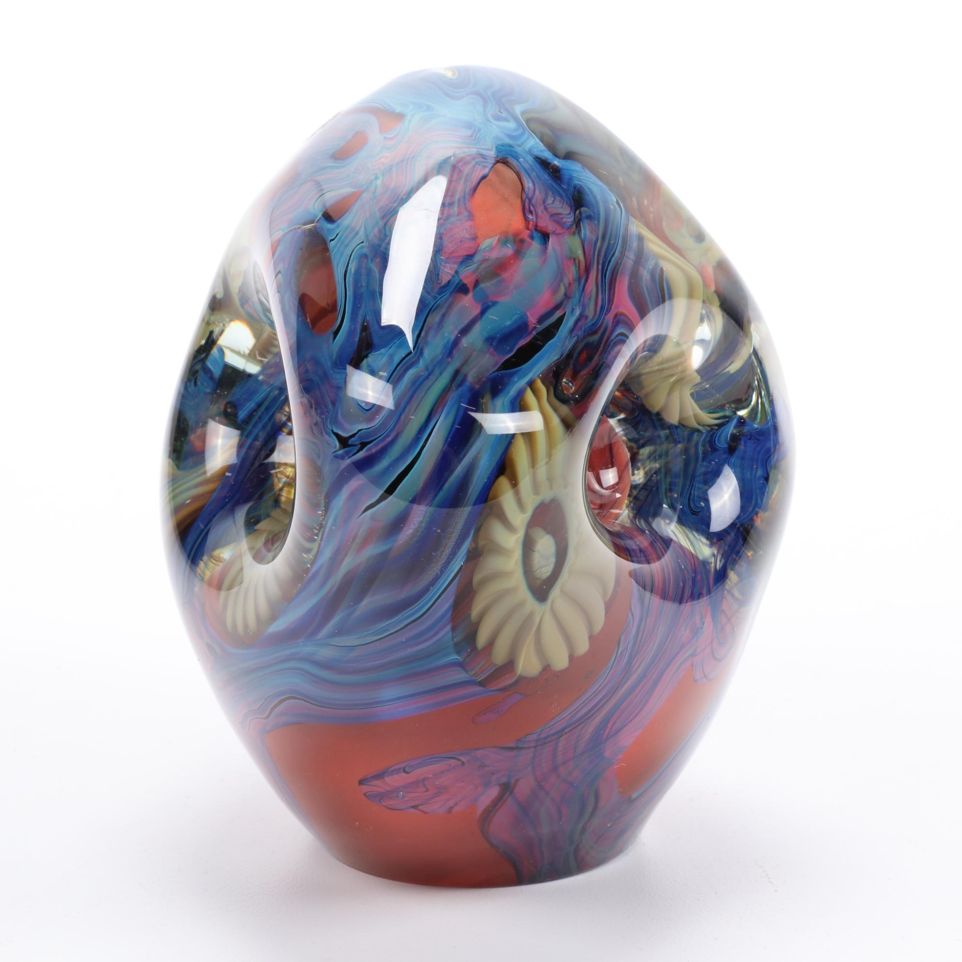 Robert Eickholt Handblown Art Glass Paperweight, 2008