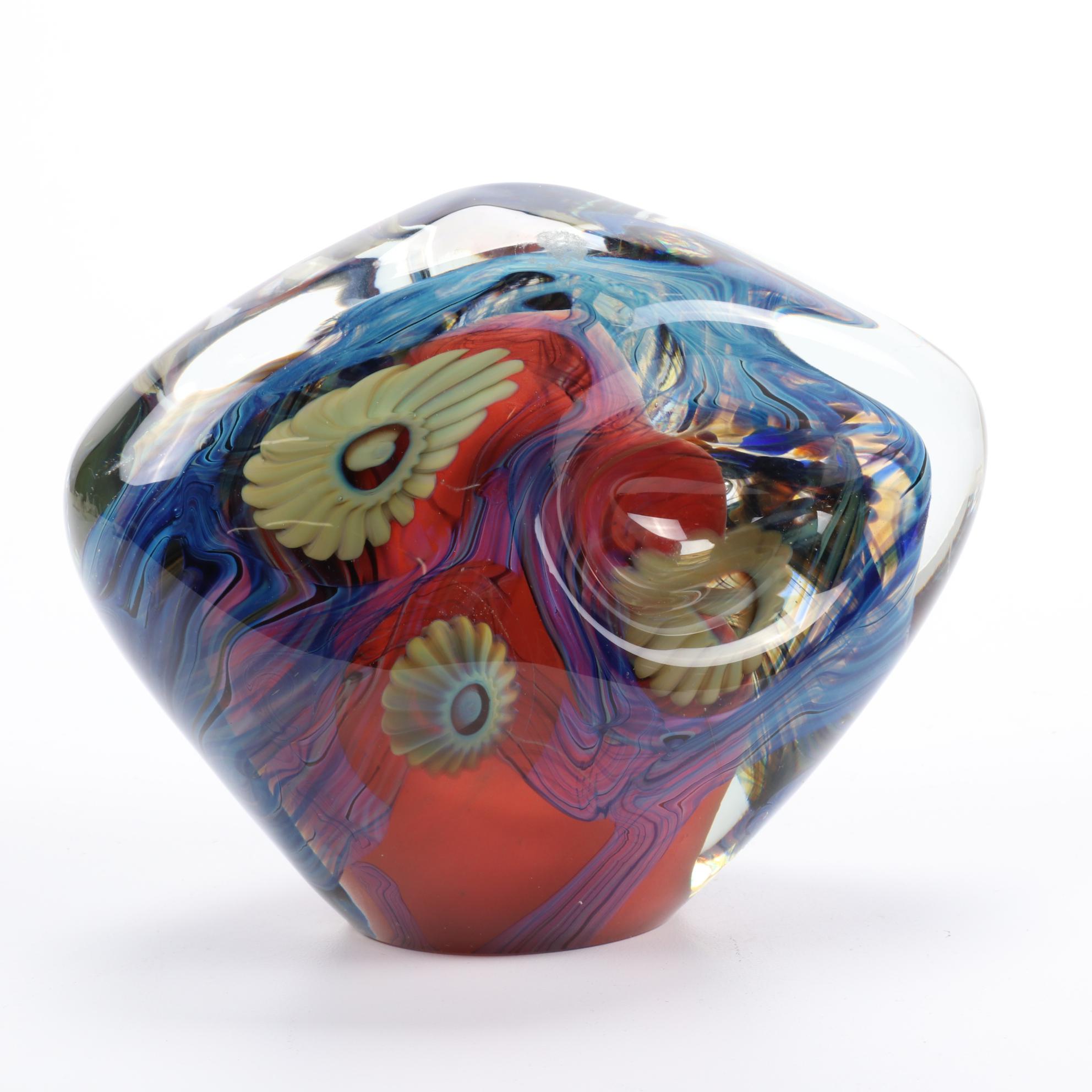 Robert Eickholt Handblown Art Glass Paperweight, 2008