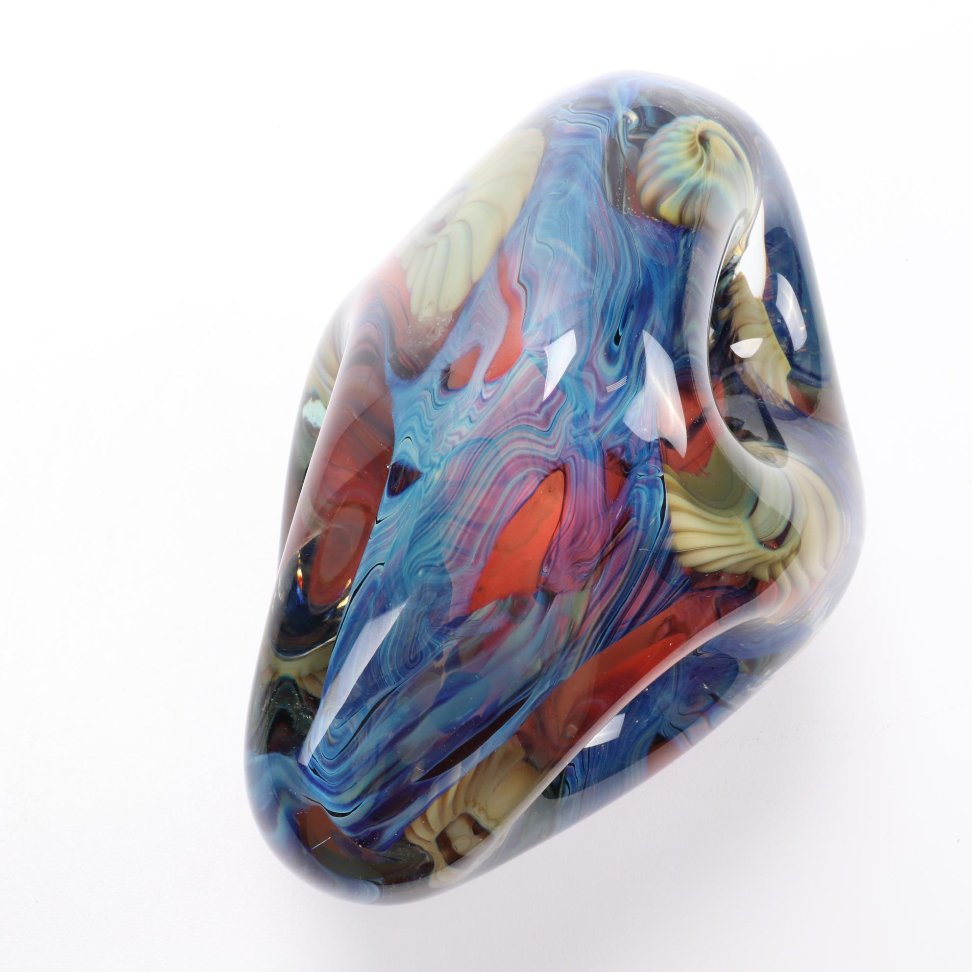 Robert Eickholt Handblown Art Glass Paperweight, 2008