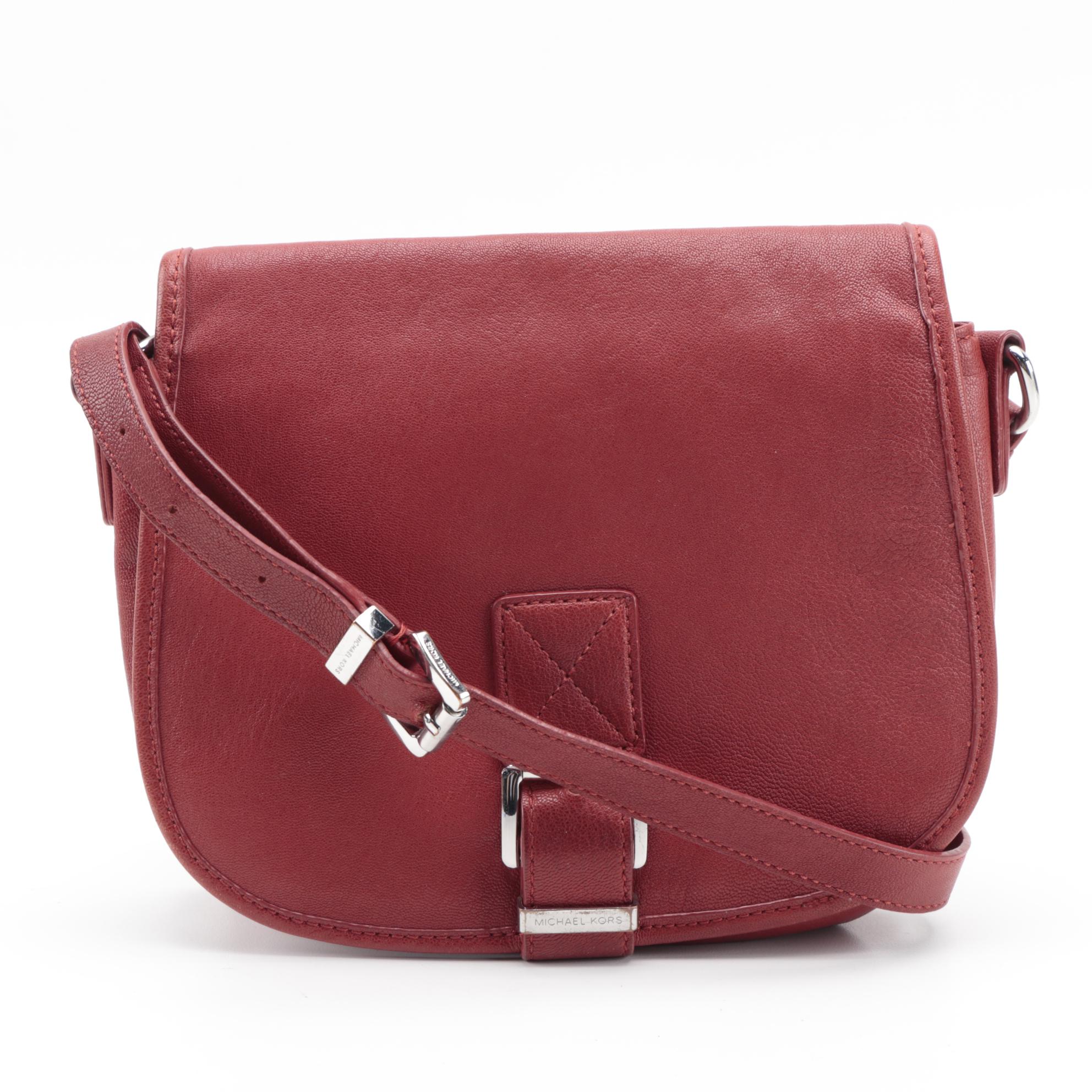 Tory Burch Black Leather Crossbody and Michael Kors Red Saddle Bag