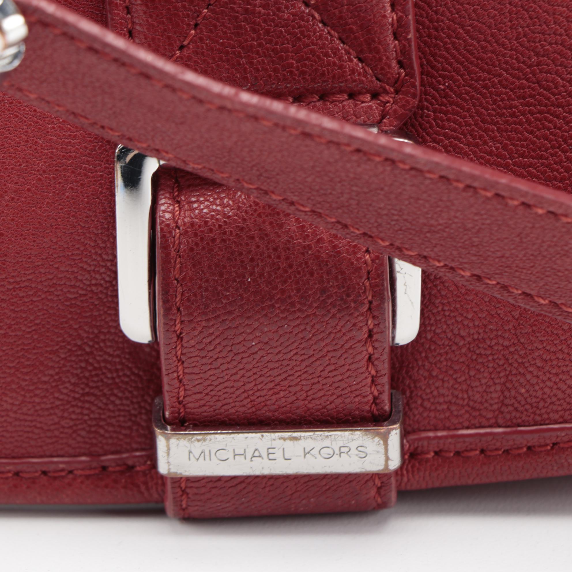 Tory Burch Black Leather Crossbody and Michael Kors Red Saddle Bag