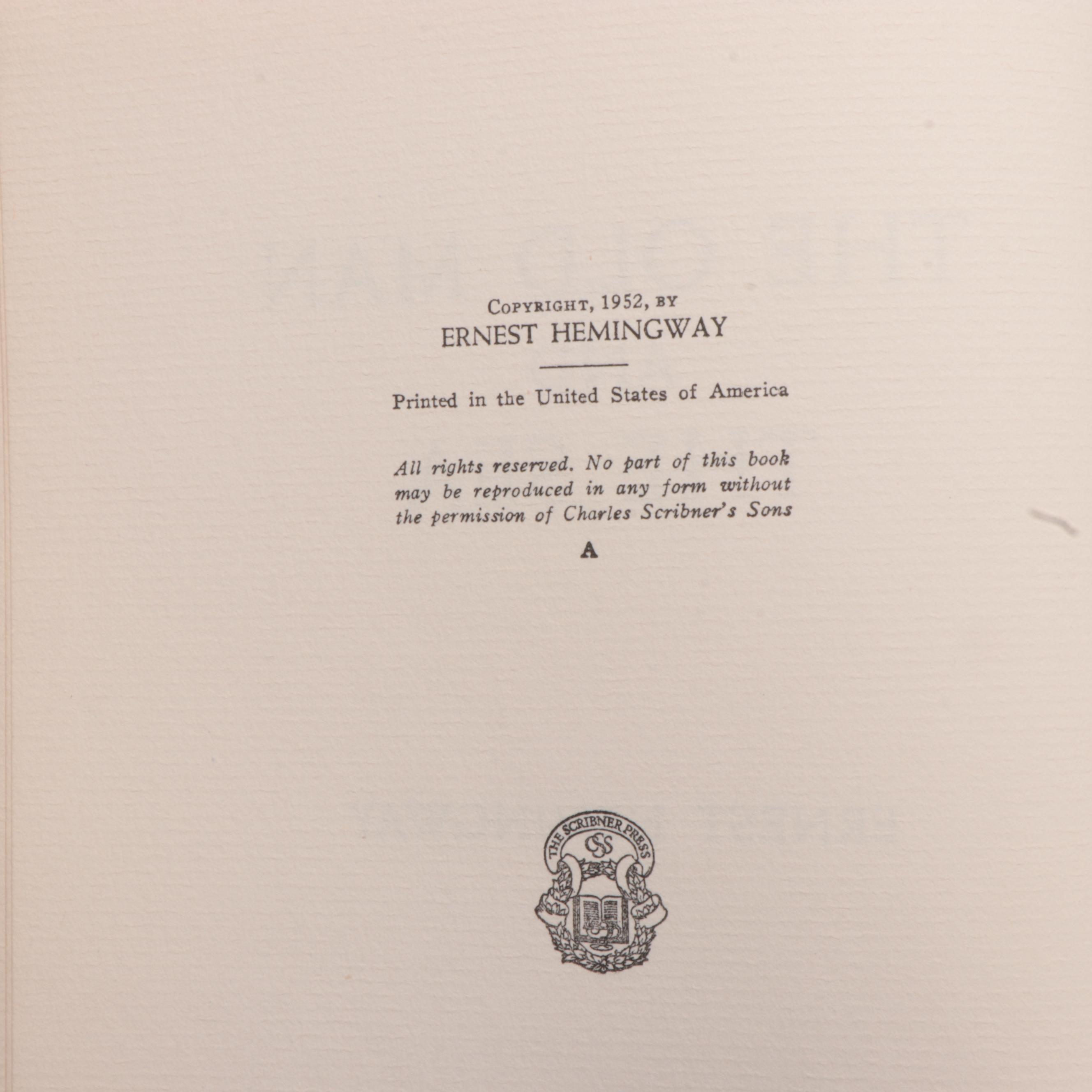 First Edition "The Old Man and the Sea" by Ernest Hemingway, 1952