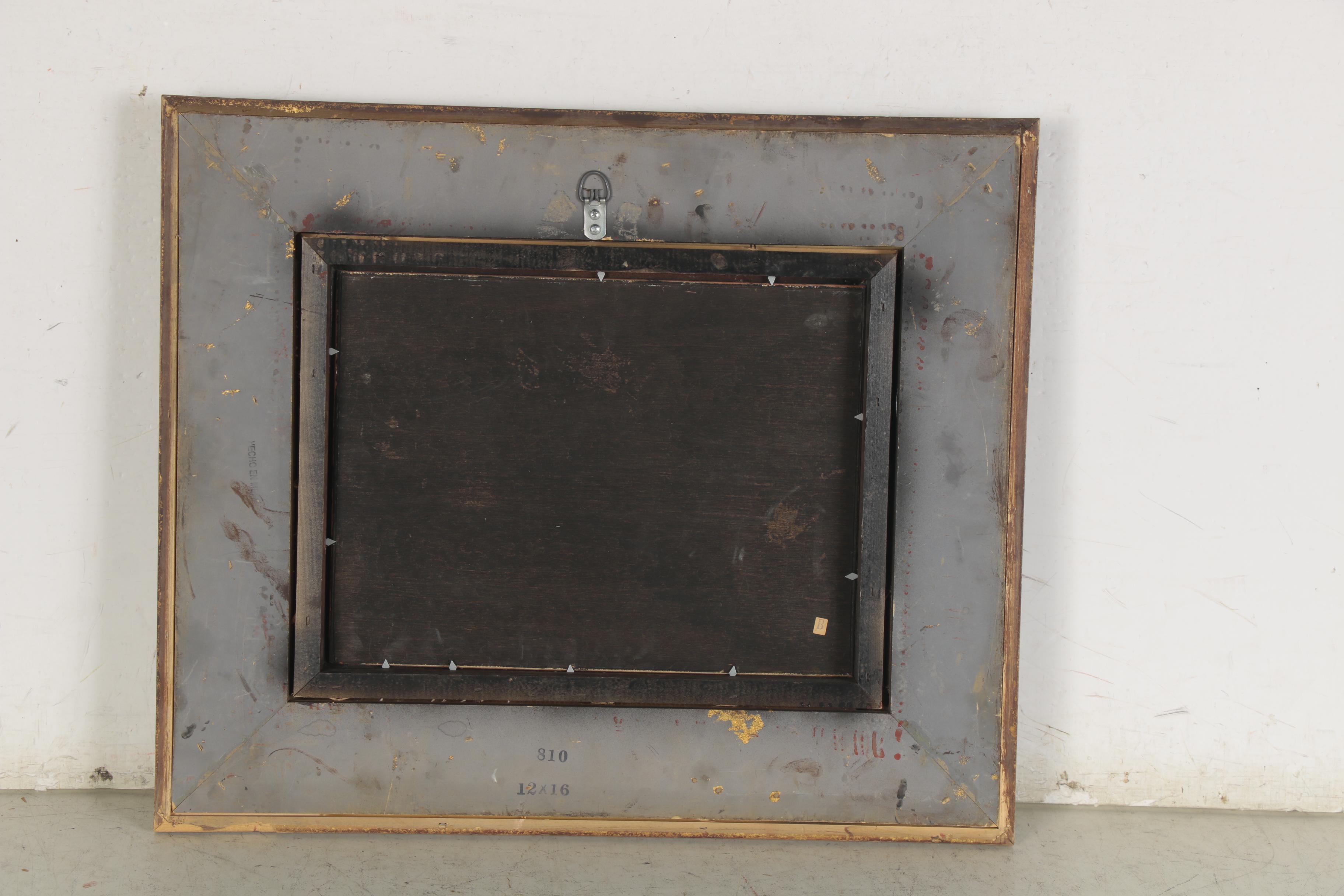 Pastoral Landscape Oil Painting with Horses, Late 20th Century