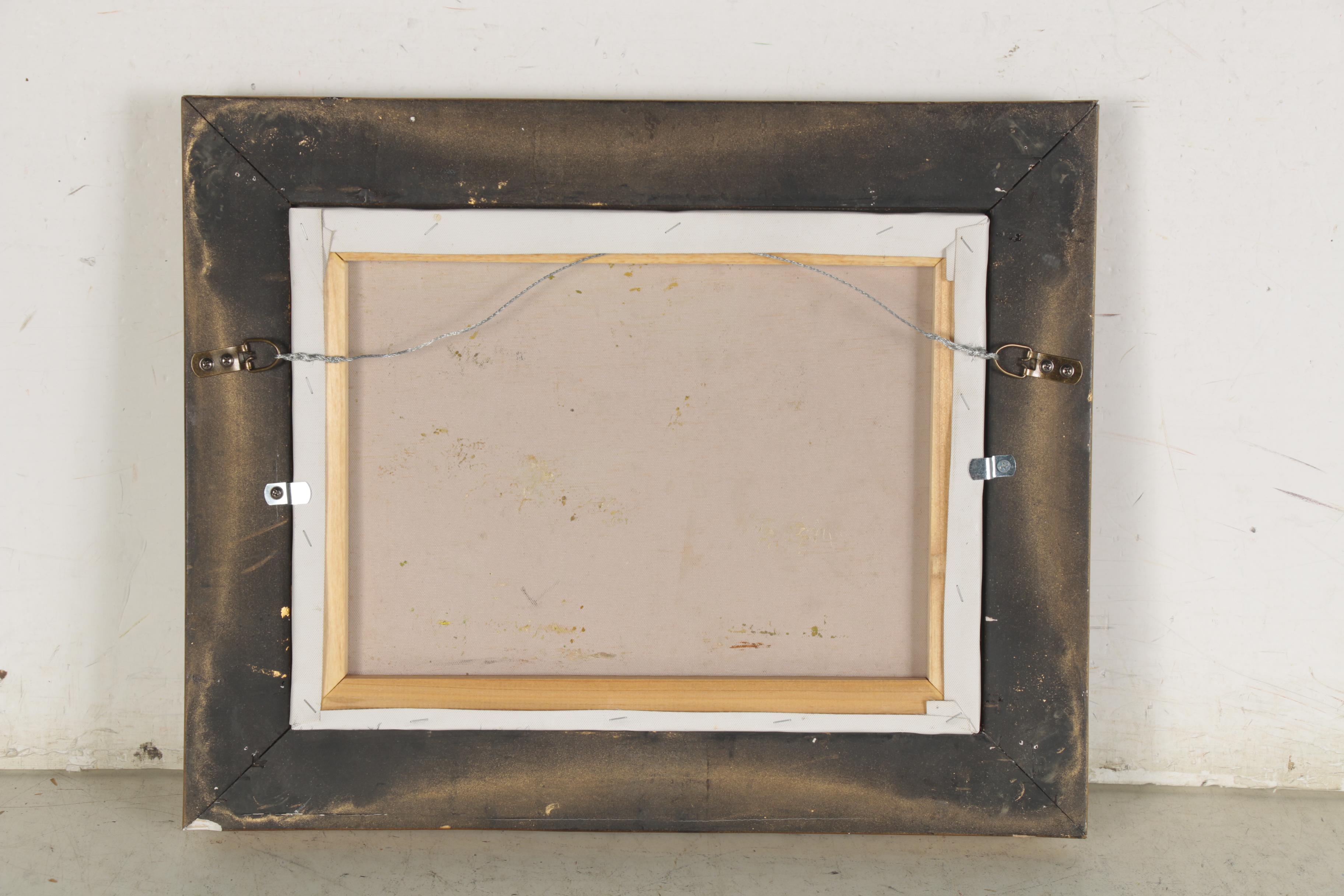 Landscape Oil Painting of a Flock of Sheep, Late 20th Century