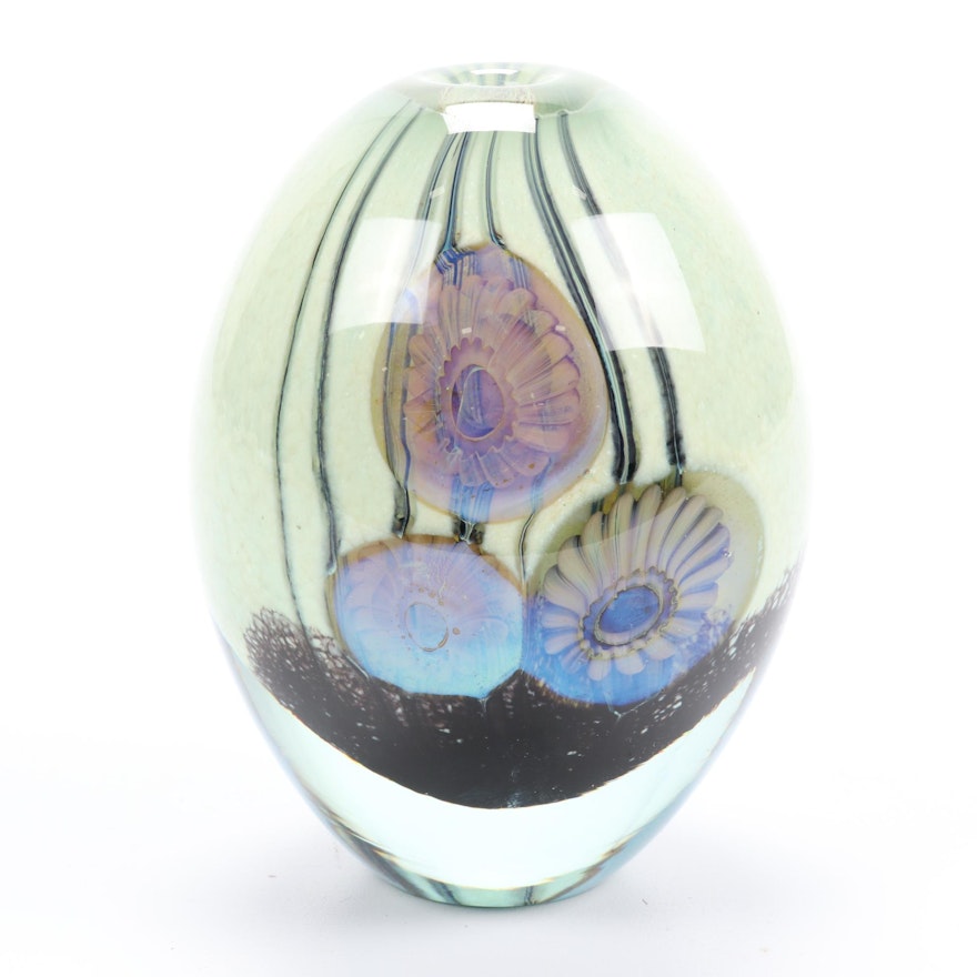 Robert Eickholt "Deep Sea"  Handblown Art Glass Vase