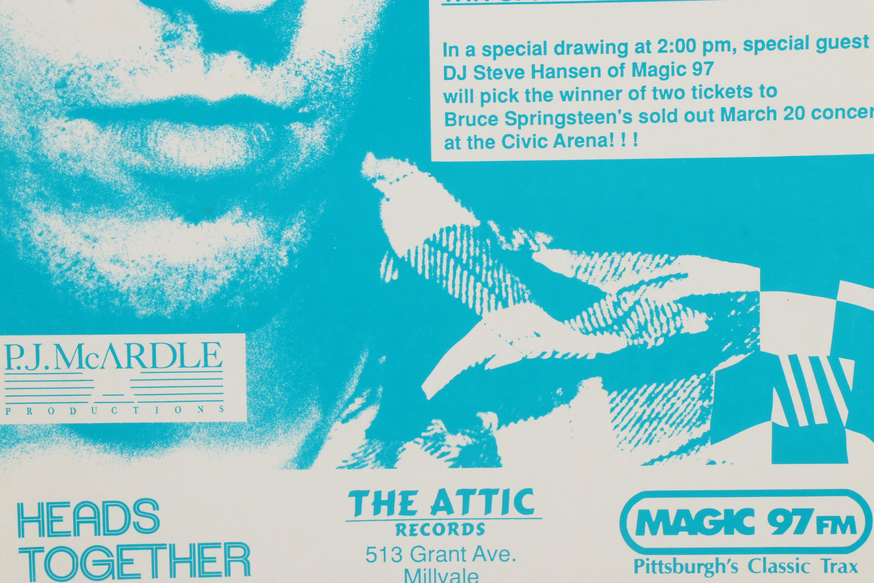 Bruce Springsteen Commemorative Pittsburgh Record Fair Poster