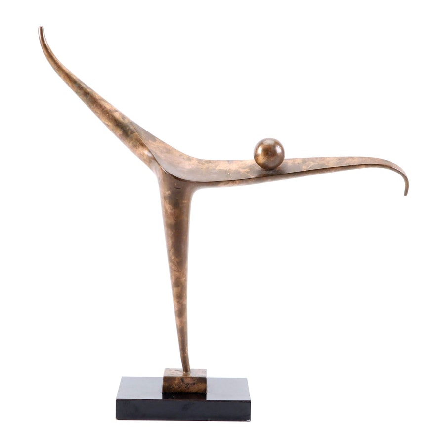 Haim Azuz Bronze Modernist Sculpture