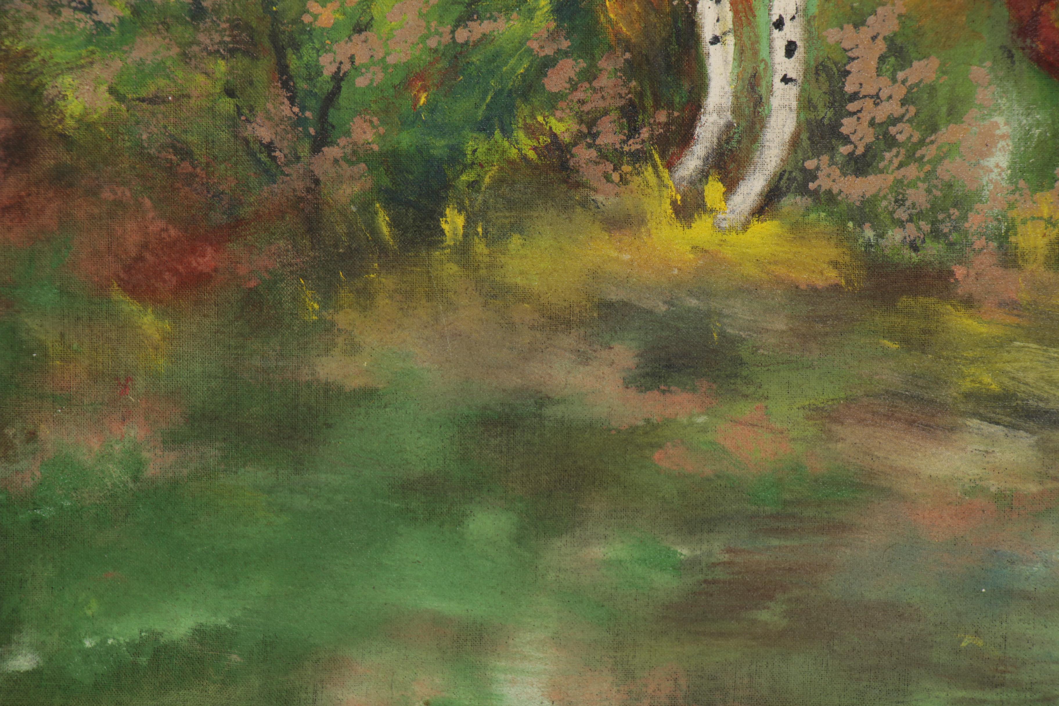 Oil Painting of Hunting Dogs, Early-Mid-20th Century