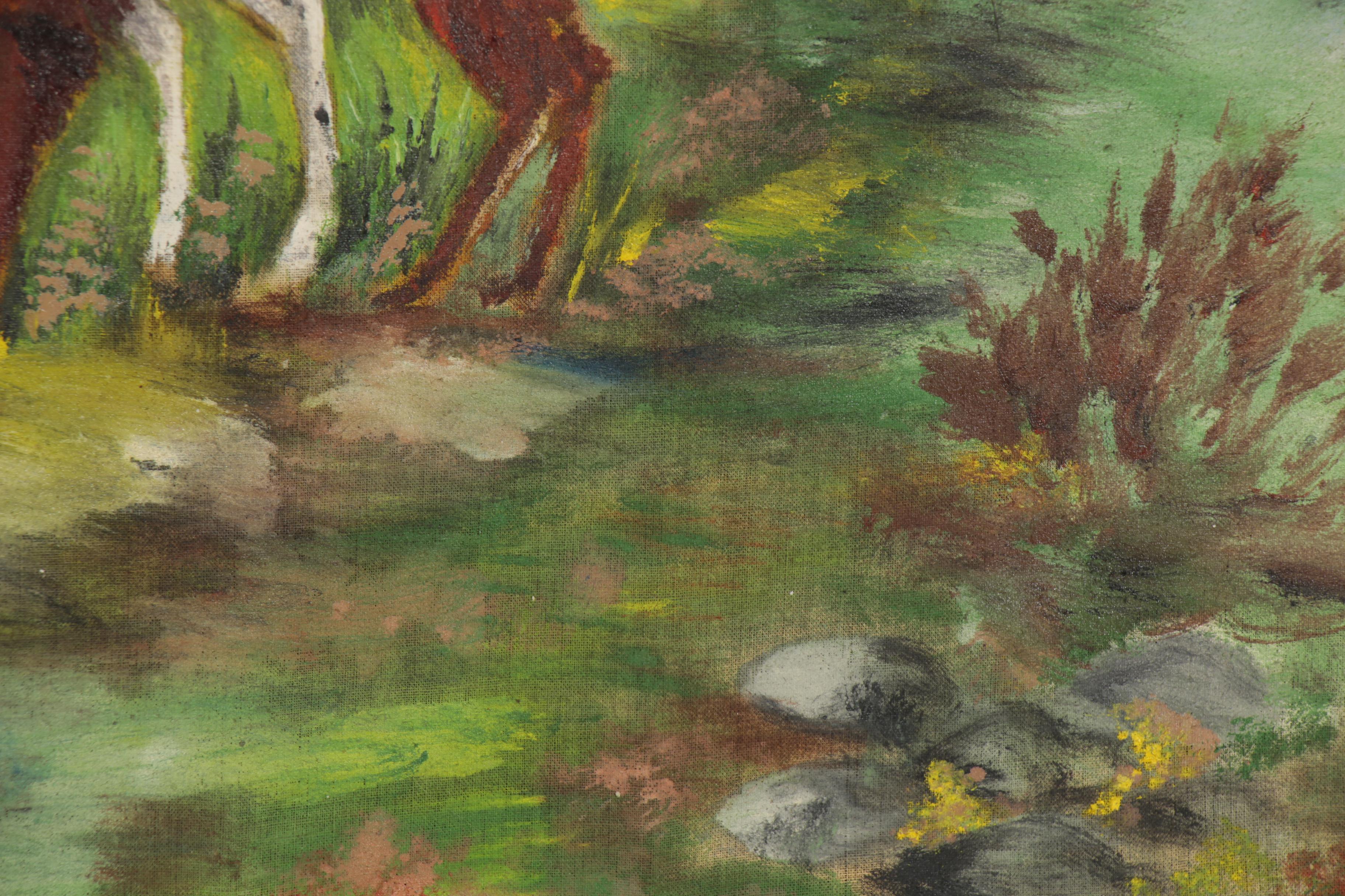 Oil Painting of Hunting Dogs, Early-Mid-20th Century