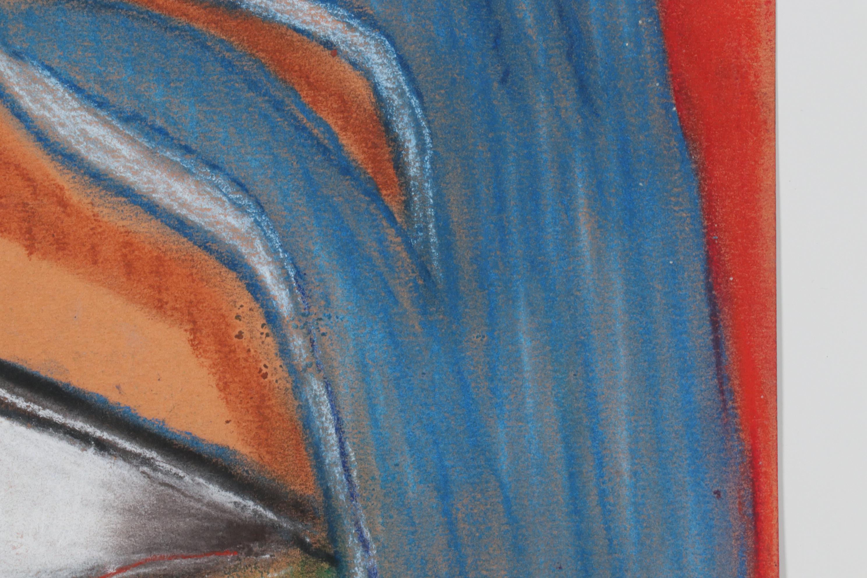 Janice Schuler Pastel Drawing of Cubist Portrait, 2012