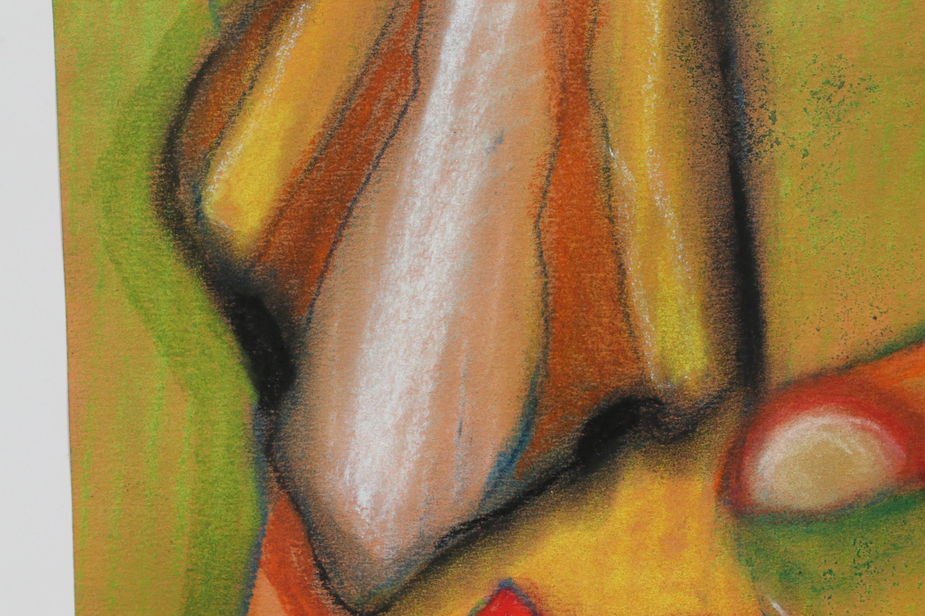 Janice Schuler Pastel Drawing of Cubist Portrait, 2012